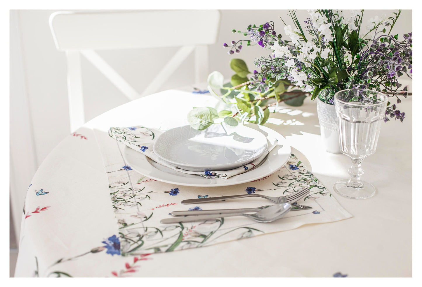 Napkin set, Cornflowers, cornflowers napkins, Easter decor, Easter napkins, 12,5" x 12,5" , 100% linen, linen napkins, wedding table decor