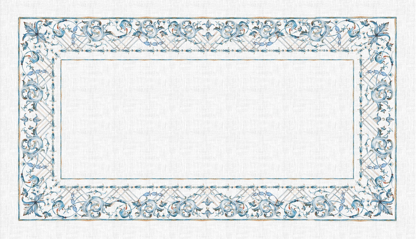 Linen tablecloth, Art decor, Blue table decor, 100% linen fabric, Event linen