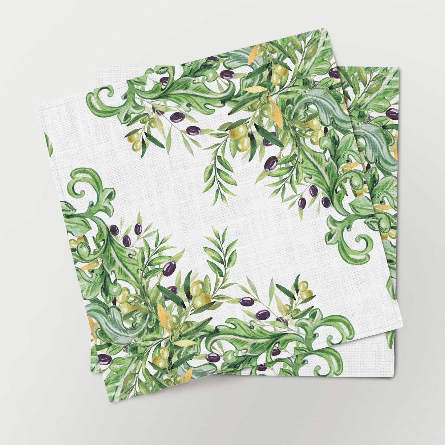 Linen Napkins Set | Olives