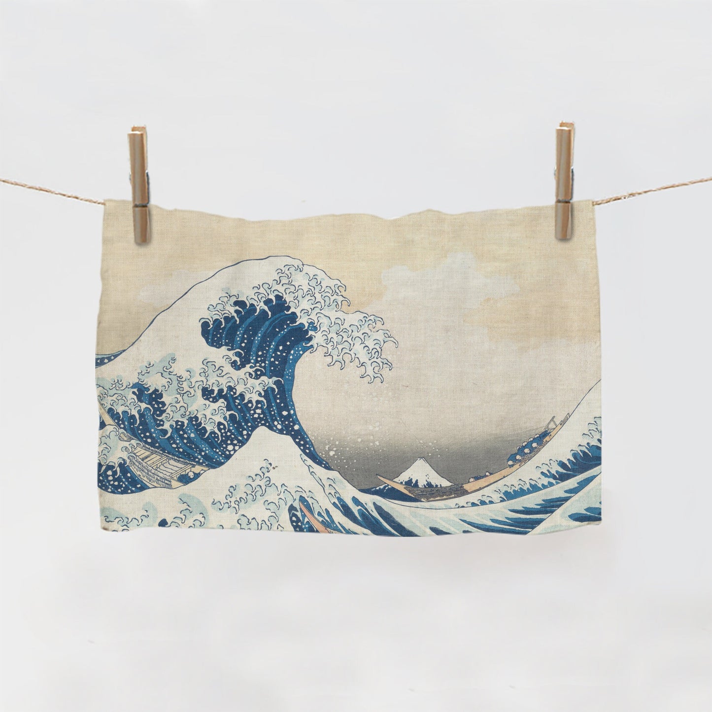 The great wave, apron, plus towel, Hokusai, Japan, 100% linen, hand made apron, kitchen decor, housewarming gift, linen apron, art print