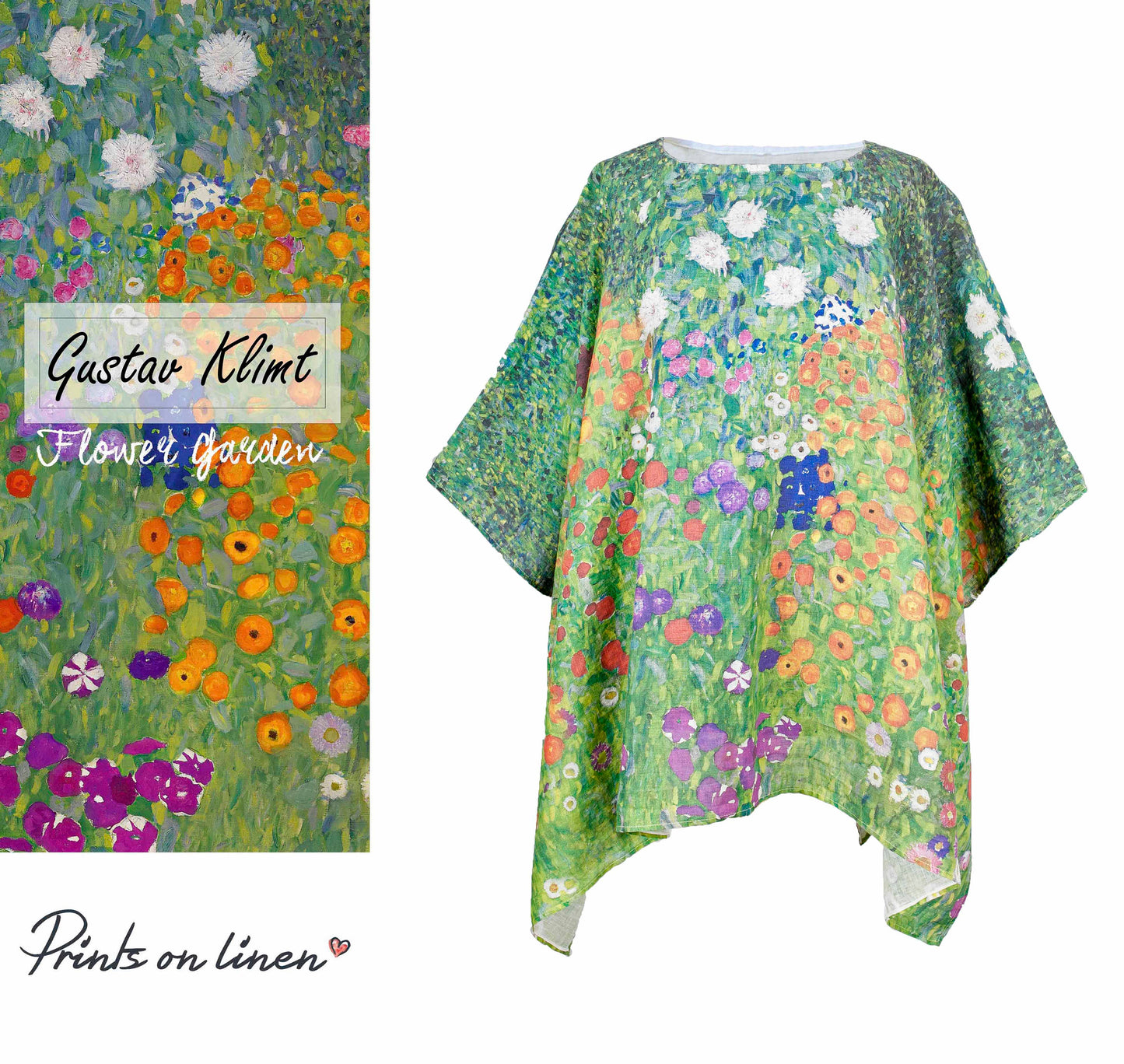 Gustav Klimt, one size tunic, linen blouse, boho clothes, linen women shirt, 100% linen, wholesale prices, loose blouse, maternity shirt