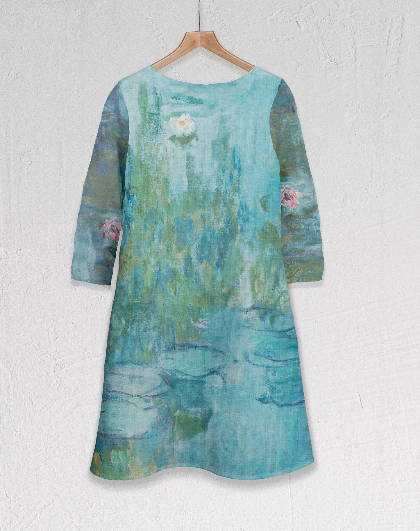 Claude Monet, Water Lilies, Linen dress, Linen tunic, Plus size dress, Linen dress pattern, Linen dress women, Linen dress beach