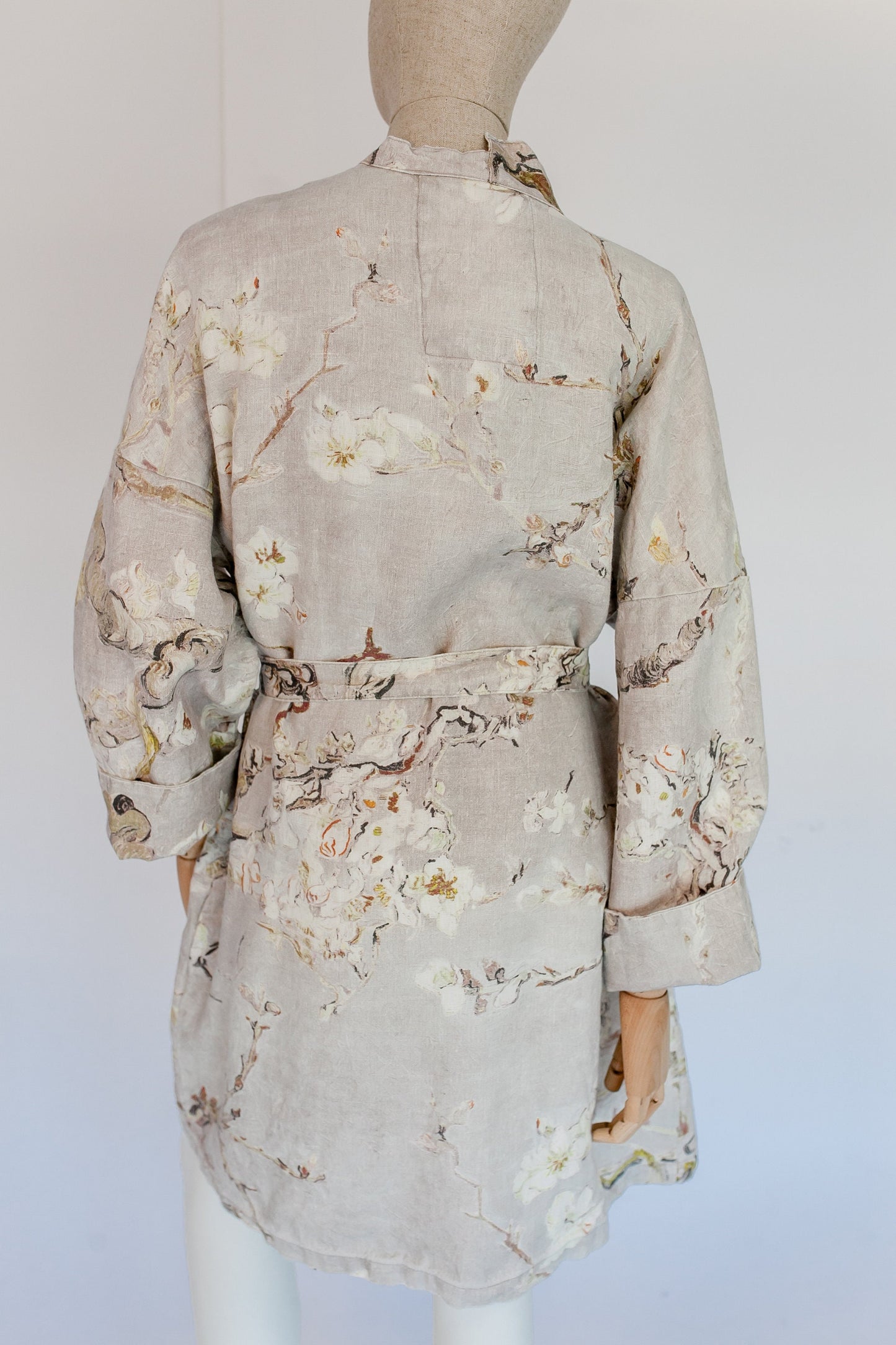 Kimono robe, Vincent van Gogh, kimono cardigan, bathrobe, Almond blossom, 100% linen, bridesmaid gift, Linen robe, linen, Linen bathrobe