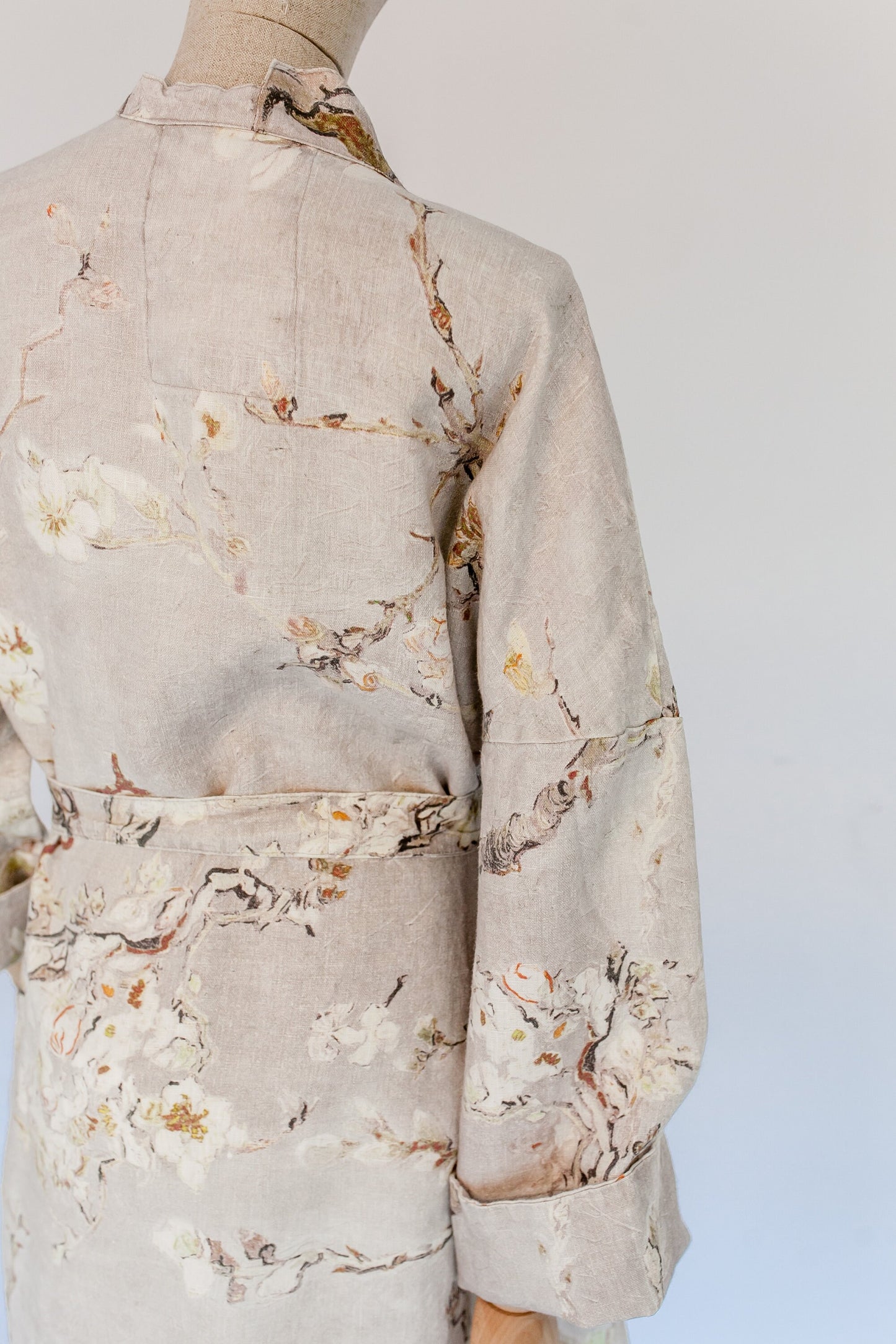 Kimono robe, Vincent van Gogh, kimono cardigan, bathrobe, Almond blossom, 100% linen, bridesmaid gift, Linen robe, linen, Linen bathrobe