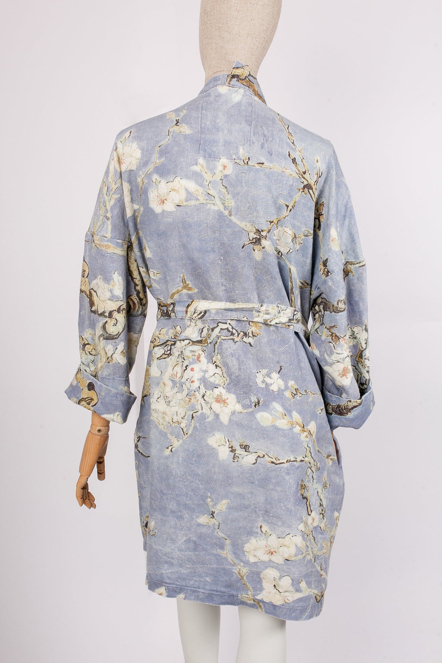 Kimono robe, Vincent van Gogh, kimono cardigan, bathrobe, Almond blossom, 100% linen, bridesmaid gift, Linen robe, linen, Linen bathrobe