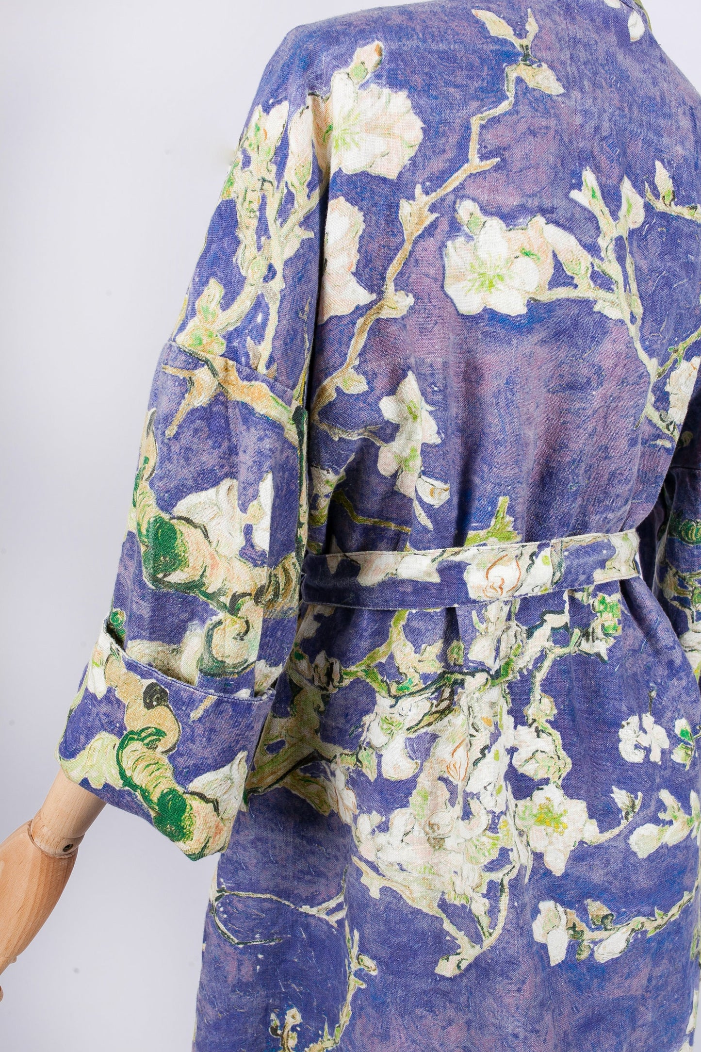 Kimono robe, Vincent van Gogh, kimono cardigan, bathrobe, Almond blossom, 100% linen, bridesmaid gift, Linen robe, linen, Linen bathrobe