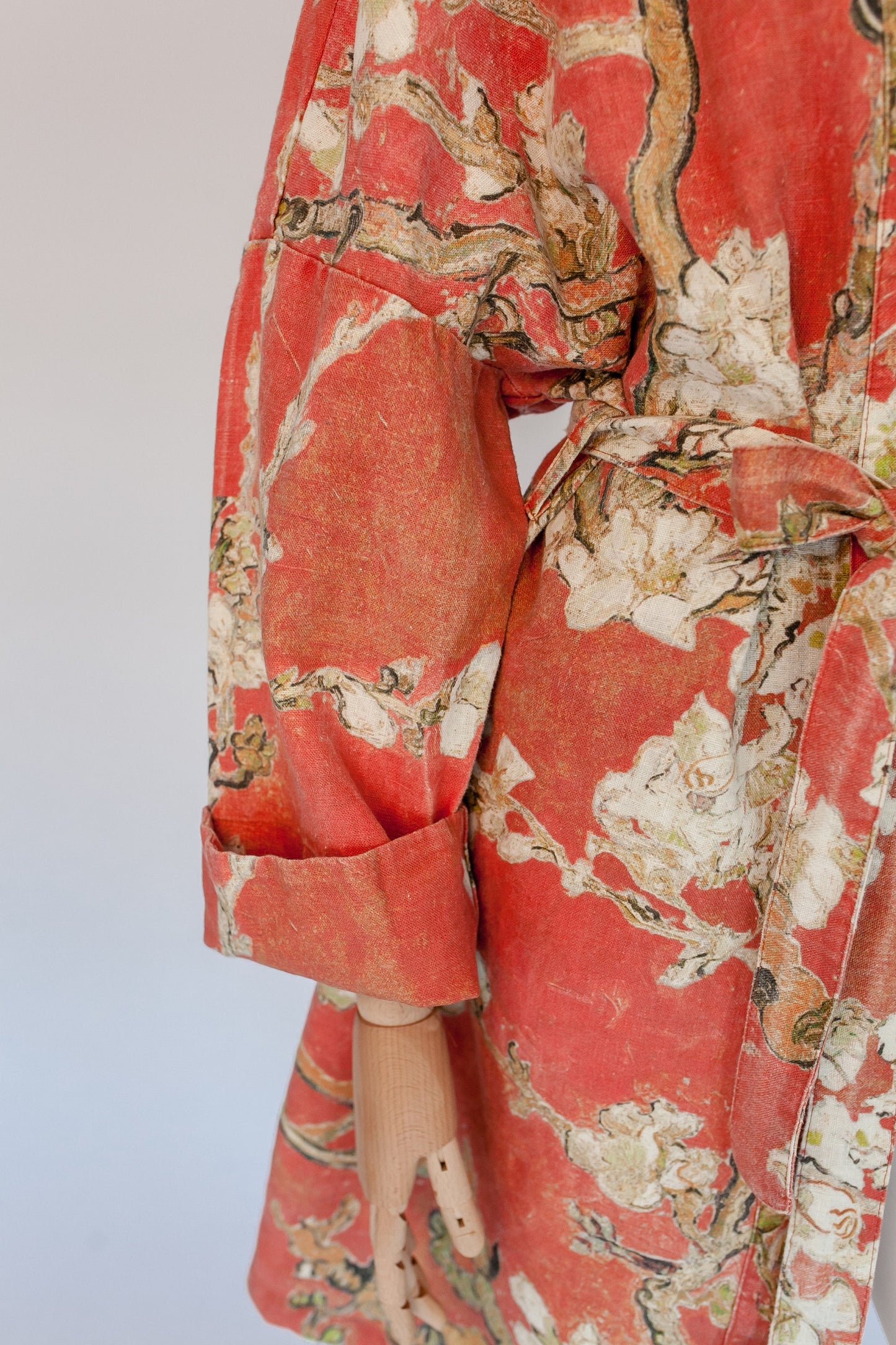 Kimono robe, Vincent van Gogh, kimono cardigan, bathrobe, Almond blossom, 100% linen, bridesmaid gift, Linen robe, linen, Linen bathrobe