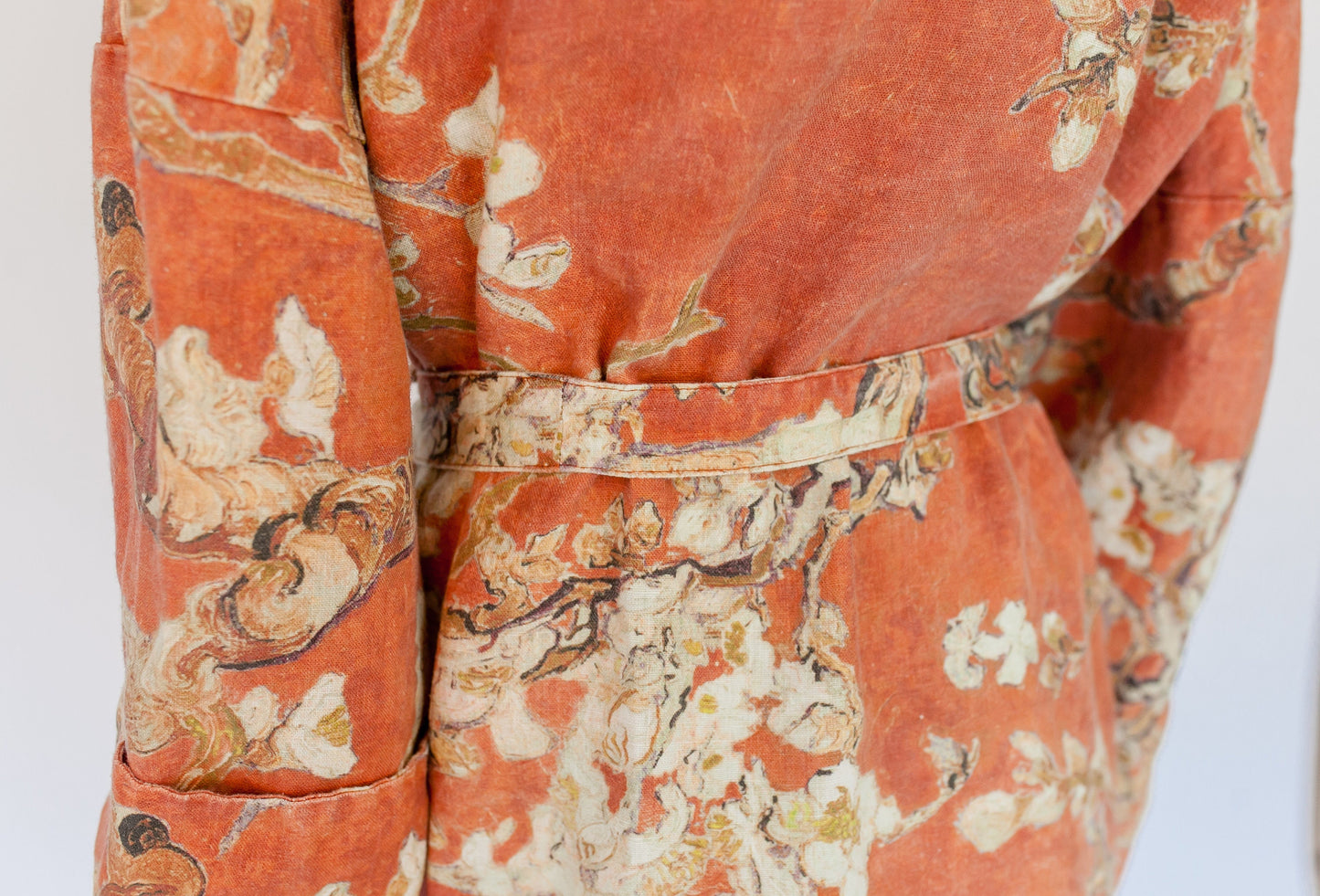 Kimono robe, Vincent van Gogh, kimono cardigan, bathrobe, Almond blossom, 100% linen, bridesmaid gift, Linen robe, linen, Linen bathrobe