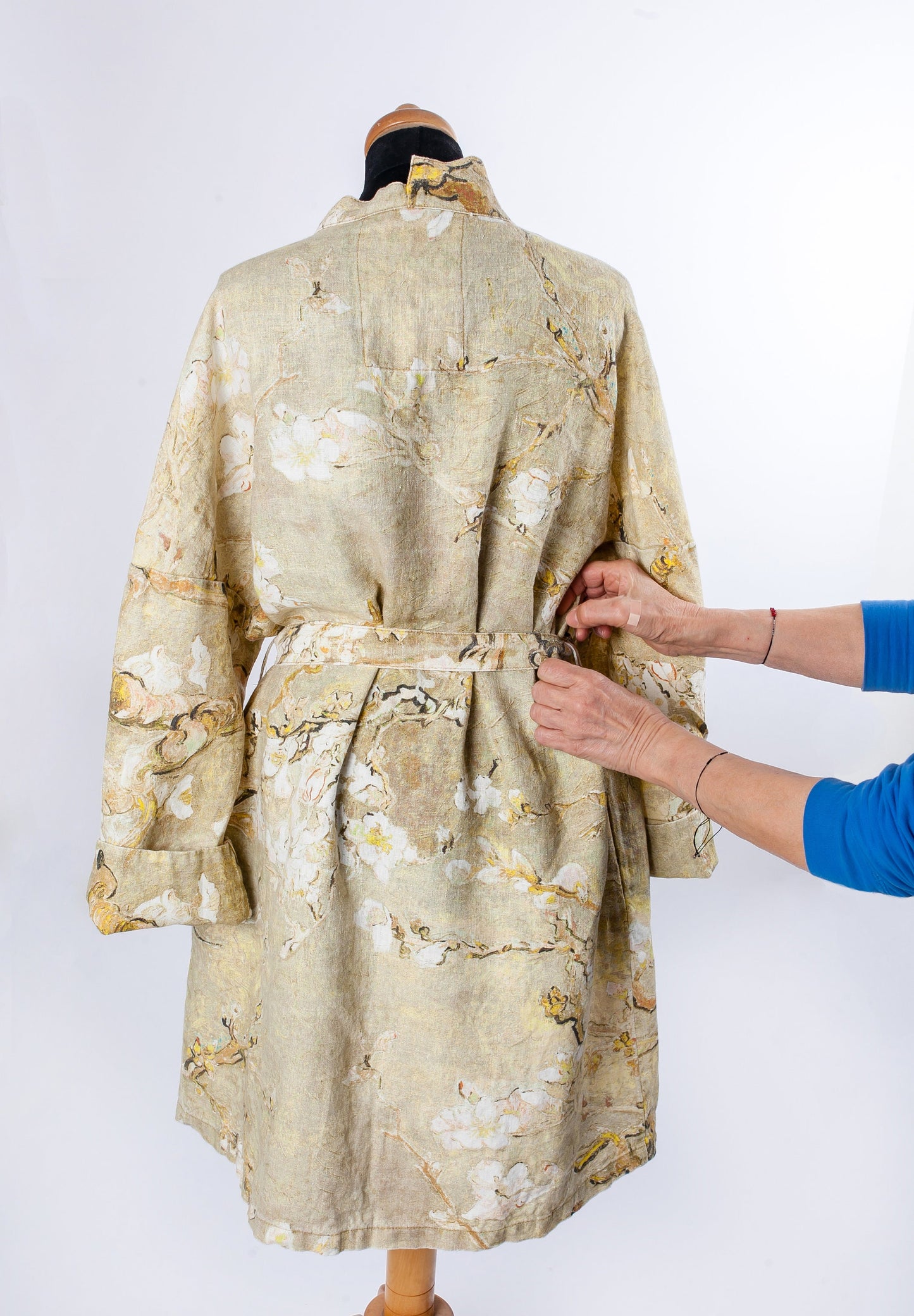 Vincent van Gogh, kimono robe, kimono cardigan, bathrobe, Almond blossom, 100% linen, bridesmaid gift, Linen robe, linen, Linen bathrobe