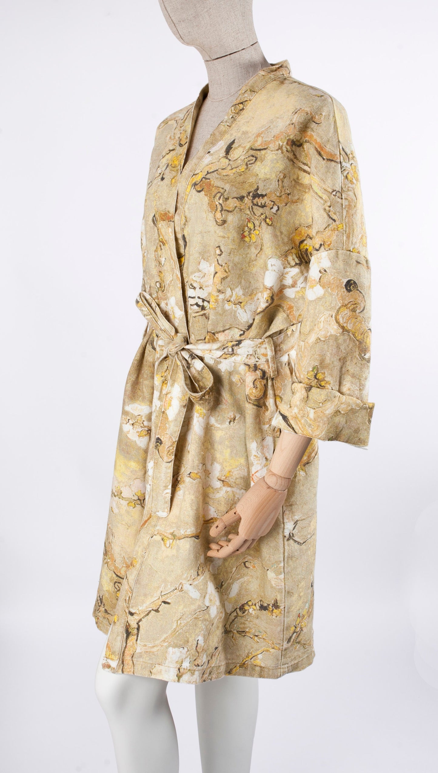 Vincent van Gogh, kimono robe, kimono cardigan, bathrobe, Almond blossom, 100% linen, bridesmaid gift, Linen robe, linen, Linen bathrobe
