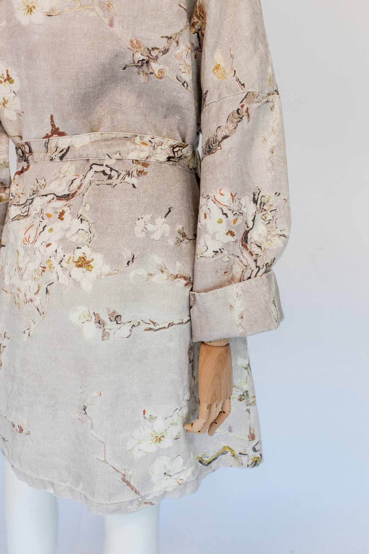 Kimono robe, Vincent van Gogh, kimono cardigan, bathrobe, Almond blossom, 100% linen, bridesmaid gift, Linen robe, linen, Linen bathrobe