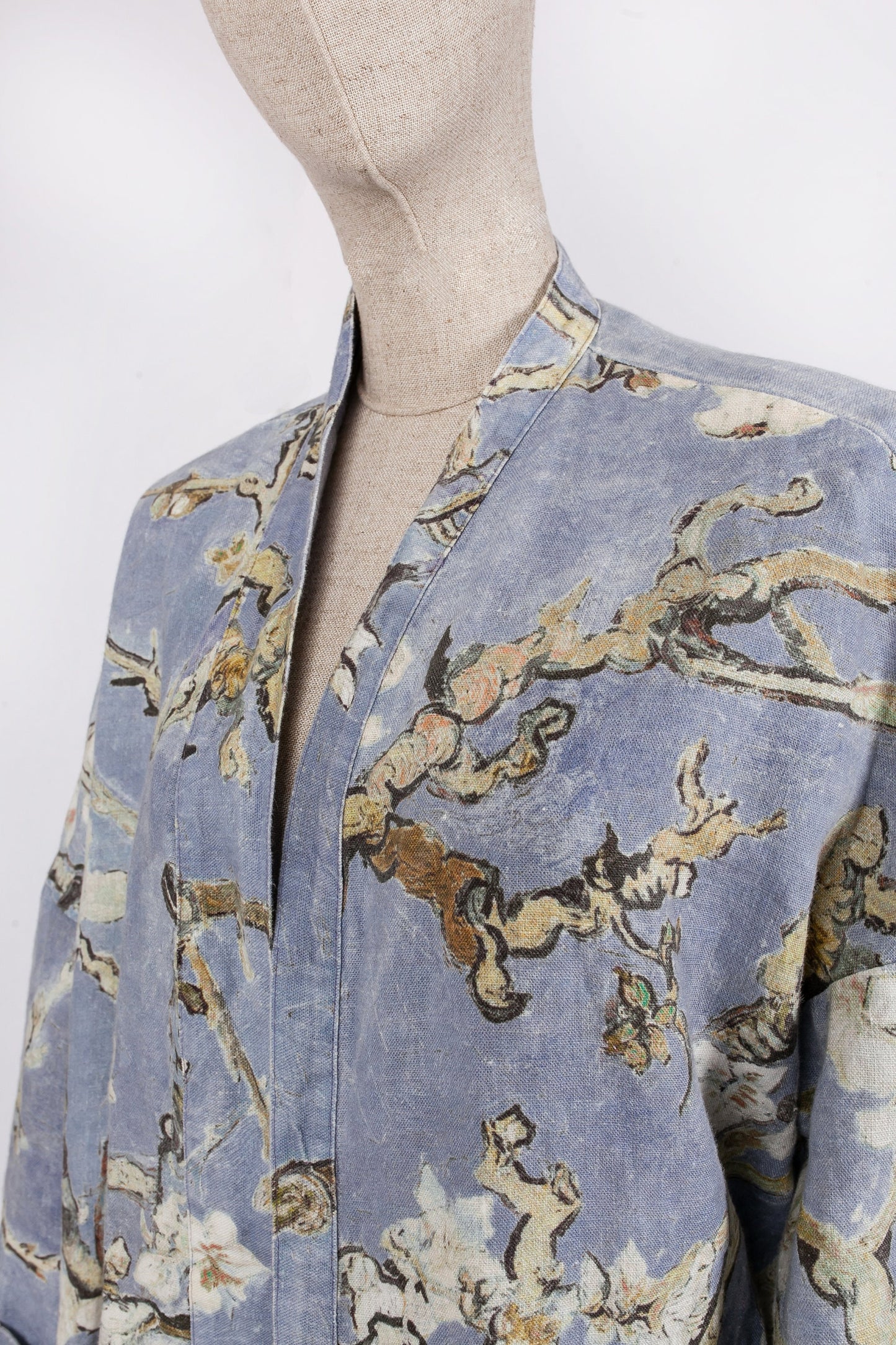 Kimono robe, Vincent van Gogh, kimono cardigan, bathrobe, Almond blossom, 100% linen, bridesmaid gift, Linen robe, linen, Linen bathrobe
