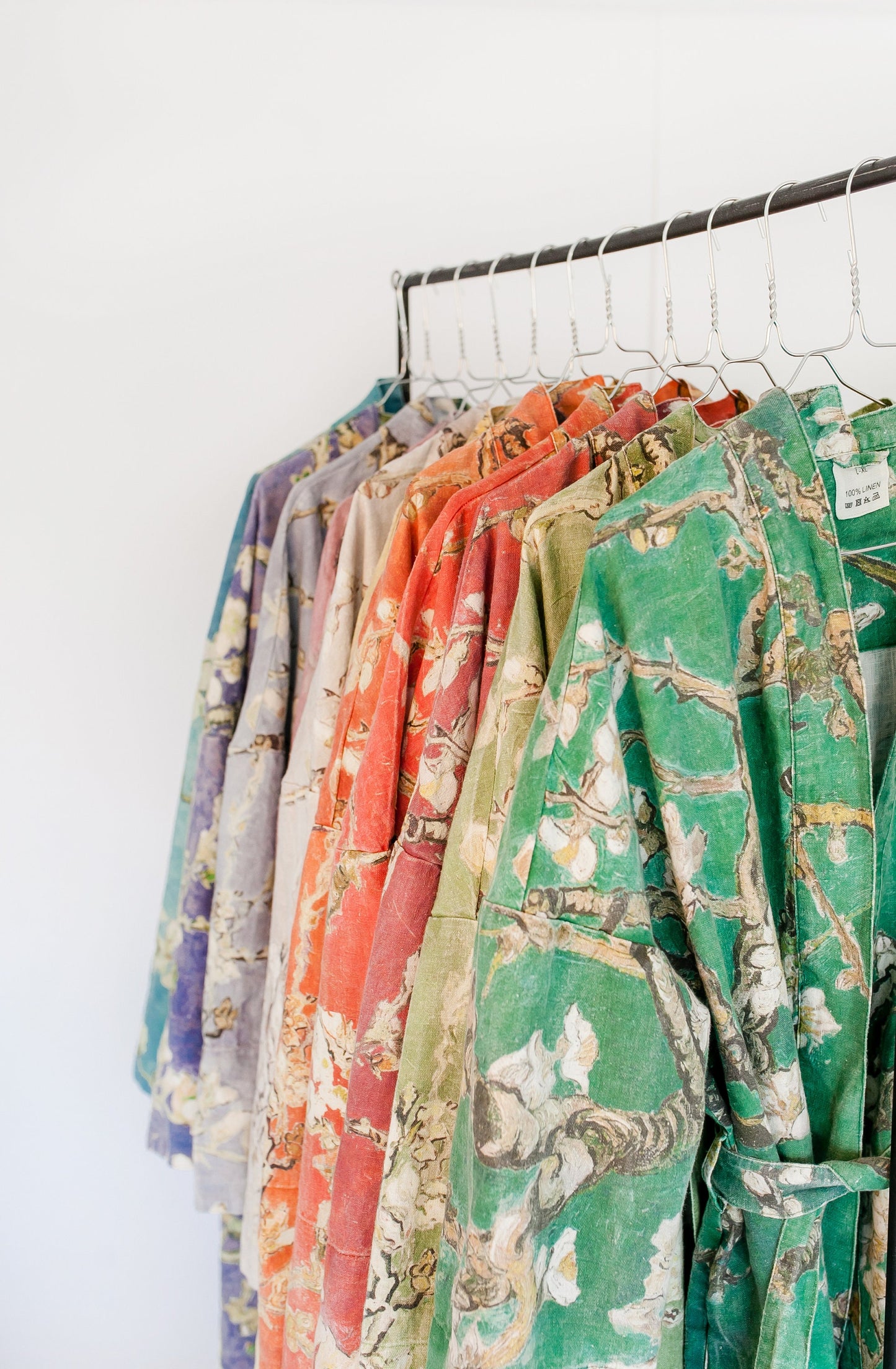 Kimono robe, Vincent van Gogh, kimono cardigan, bathrobe, Almond blossom, 100% linen, bridesmaid gift, Linen robe, linen, Linen bathrobe