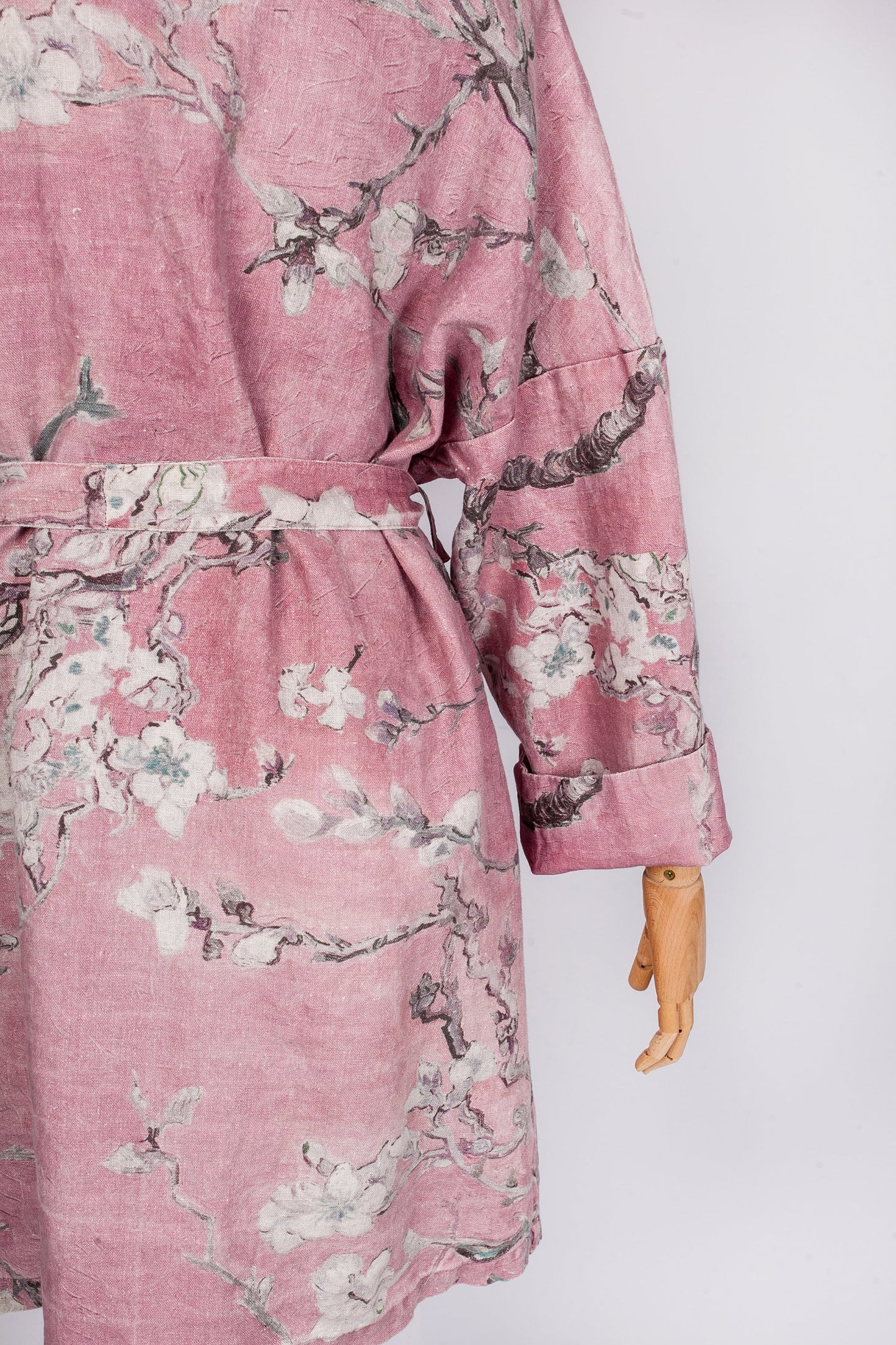 Van Gogh, kimono robe, kimono cardigan, bathrobe, Almond blossom, bridesmaid gift, Linen robe, linen, Linen bathrobe, organic, gift for her