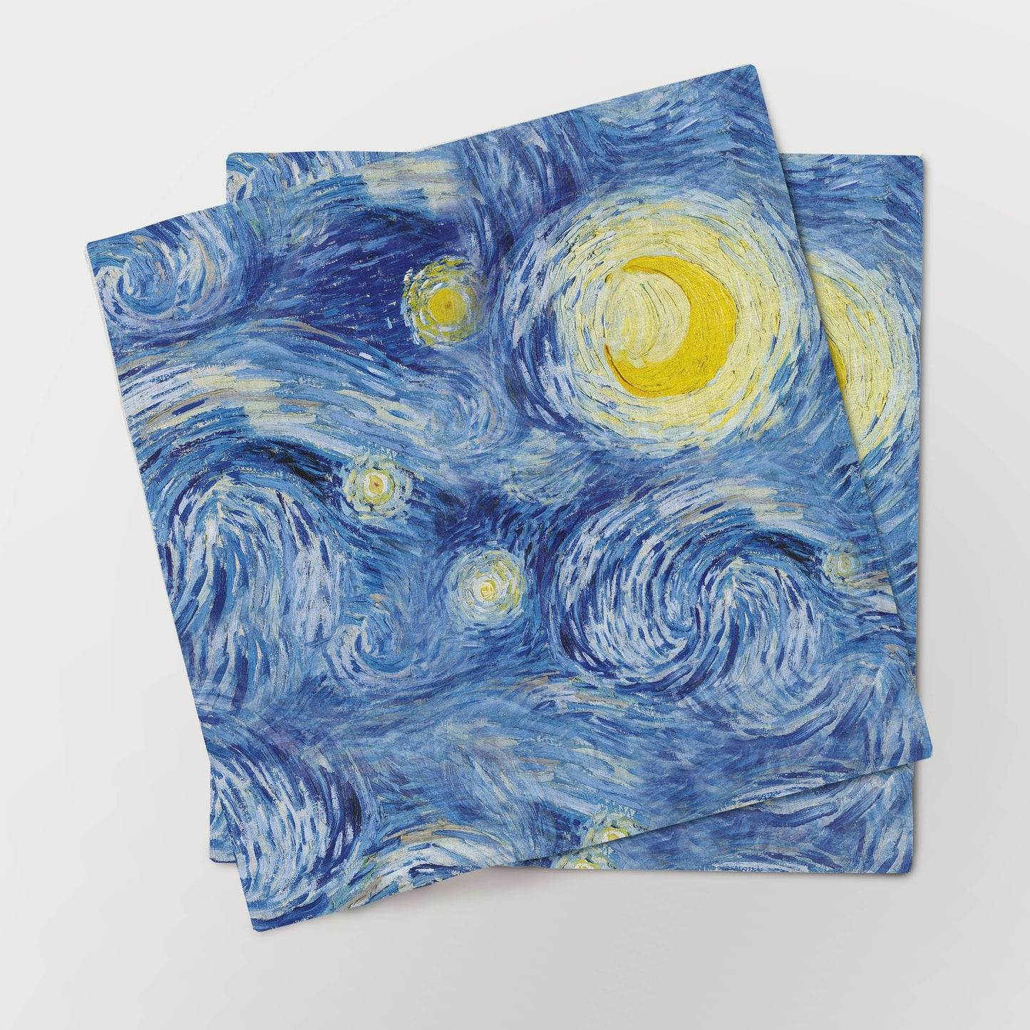 Napkins set, Van Gogh, Housewarming gift, Hand made napkins, unique napkins, cloth napkins, napkins pattern, blue napkins, gift idea for her