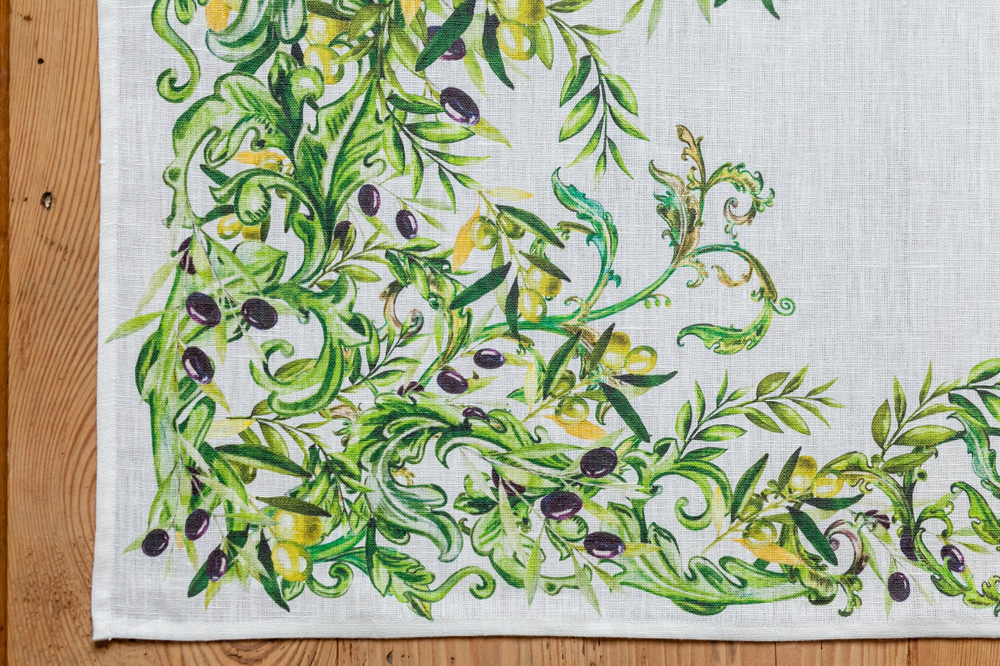 Table runner, olives, housewarming gift, easter table runner, housewarming, farmhouse runner, table decor, linen, table cloth, hand made