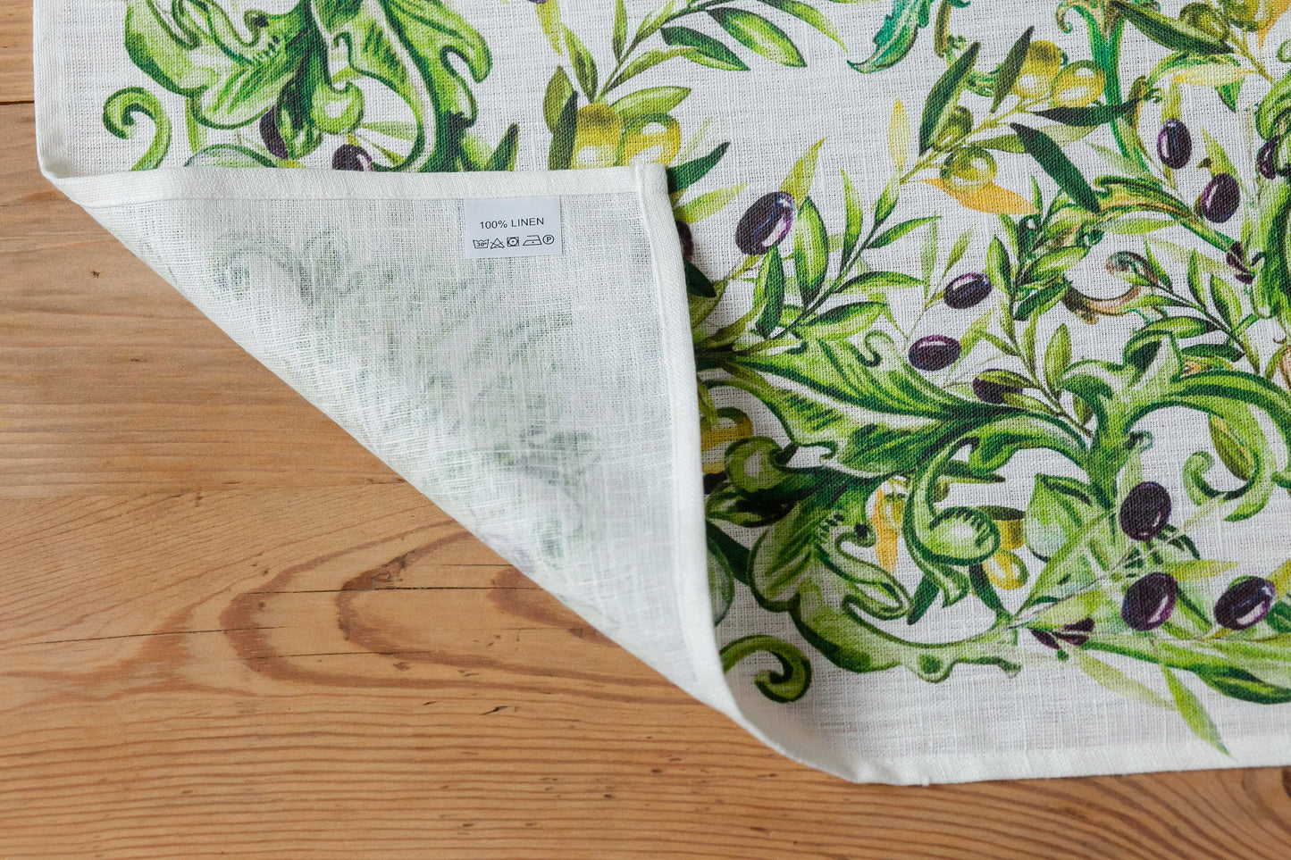Table runner, olives, housewarming gift, easter table runner, housewarming, farmhouse runner, table decor, linen, table cloth, hand made