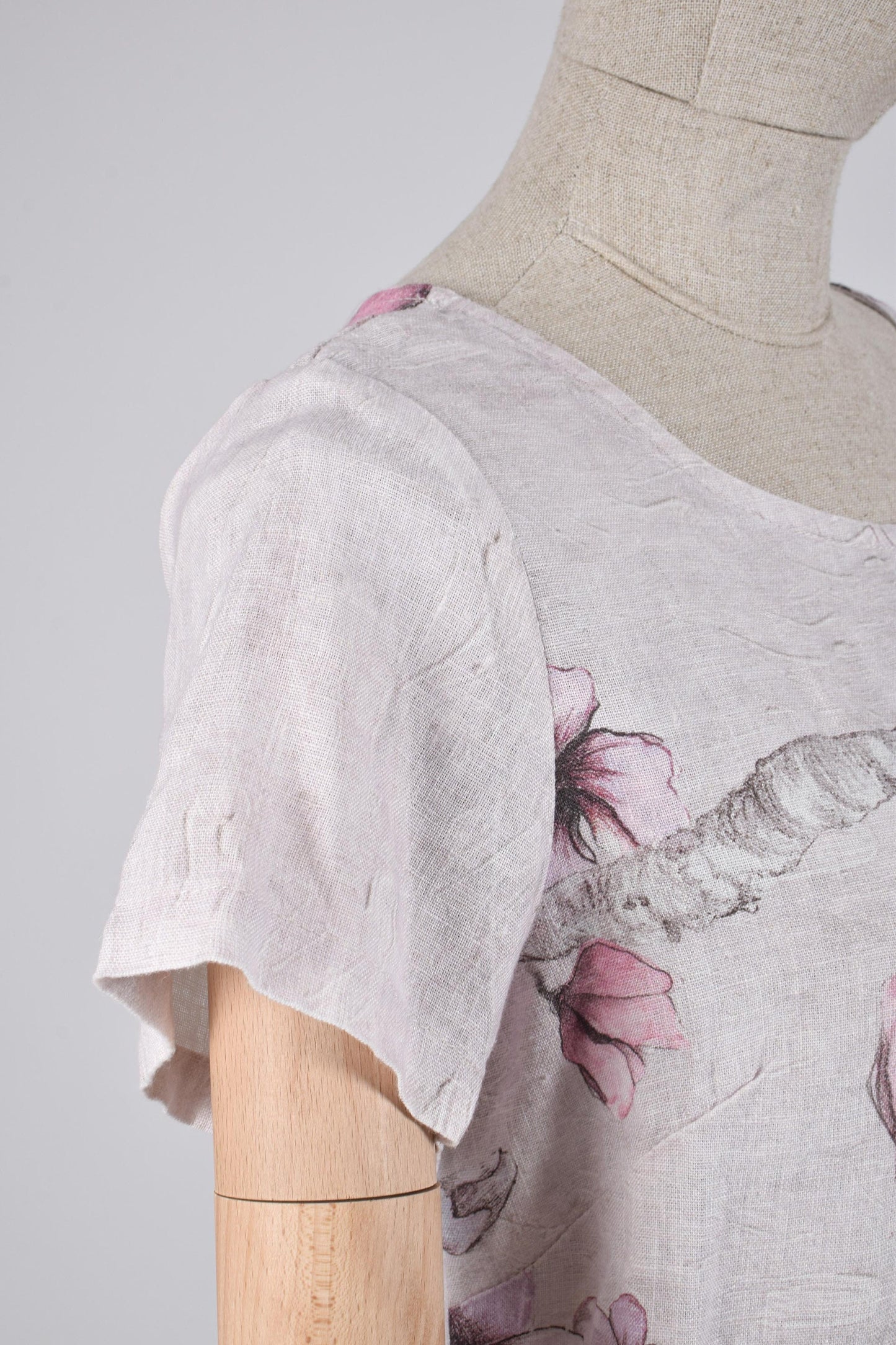 Women dress, Midnight Flowers, linen dress, linen women dress, 100% linen, hand made dress