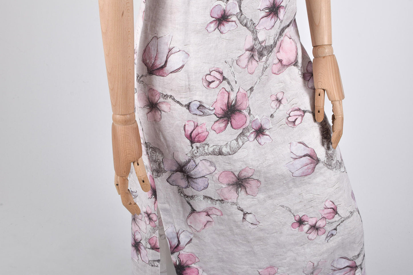 Women dress, Midnight Flowers, linen dress, linen women dress, 100% linen, hand made dress