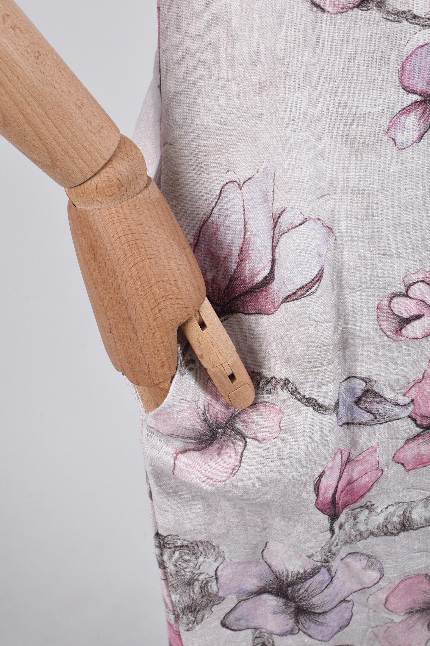 Women dress, Midnight Flowers, linen dress, linen women dress, 100% linen, hand made dress
