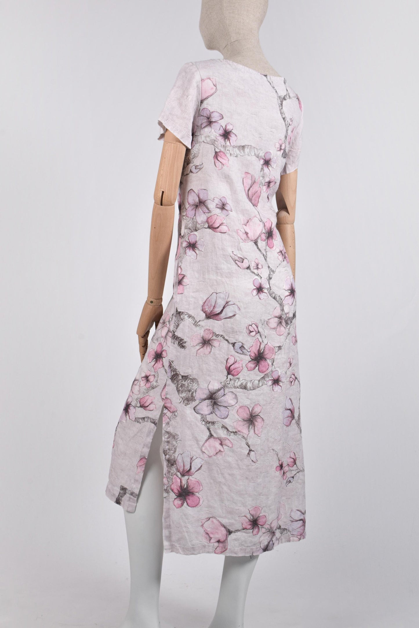 Women dress, Midnight Flowers, linen dress, linen women dress, 100% linen, hand made dress