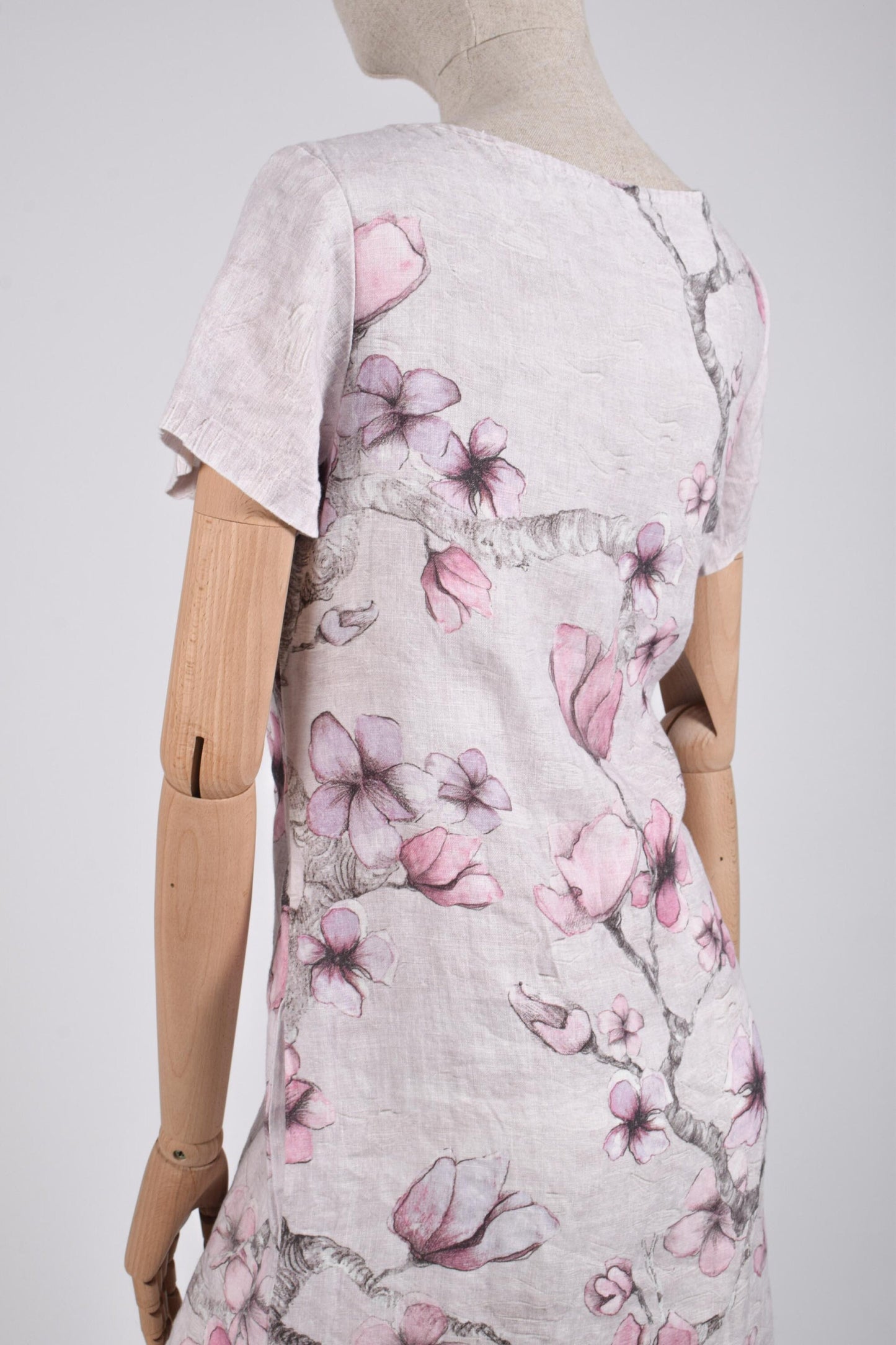 Women dress, Midnight Flowers, linen dress, linen women dress, 100% linen, hand made dress