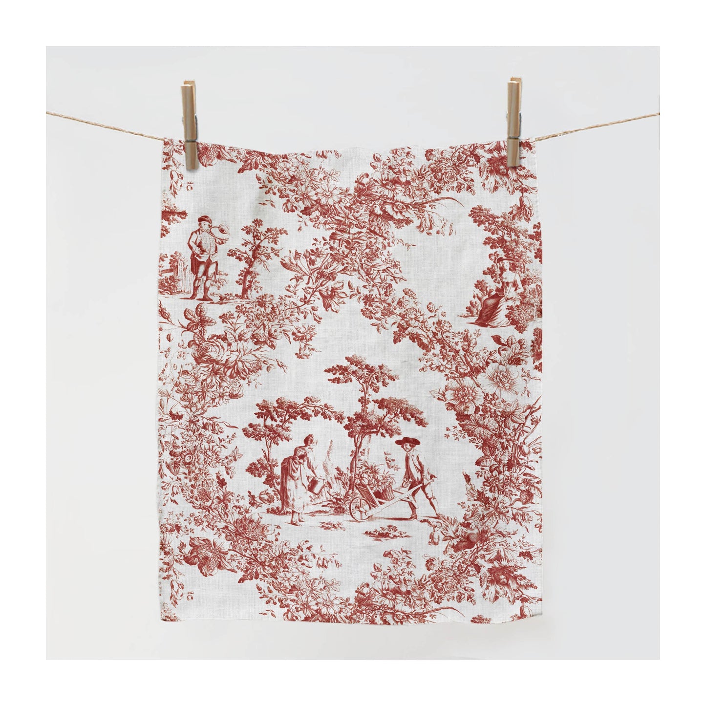 Linen towel, Bromley Hall 1775, kitchen towel, Toile de Jouy, dish towel, linen kitchen towel, fabric towel, custom towel, 100% linen