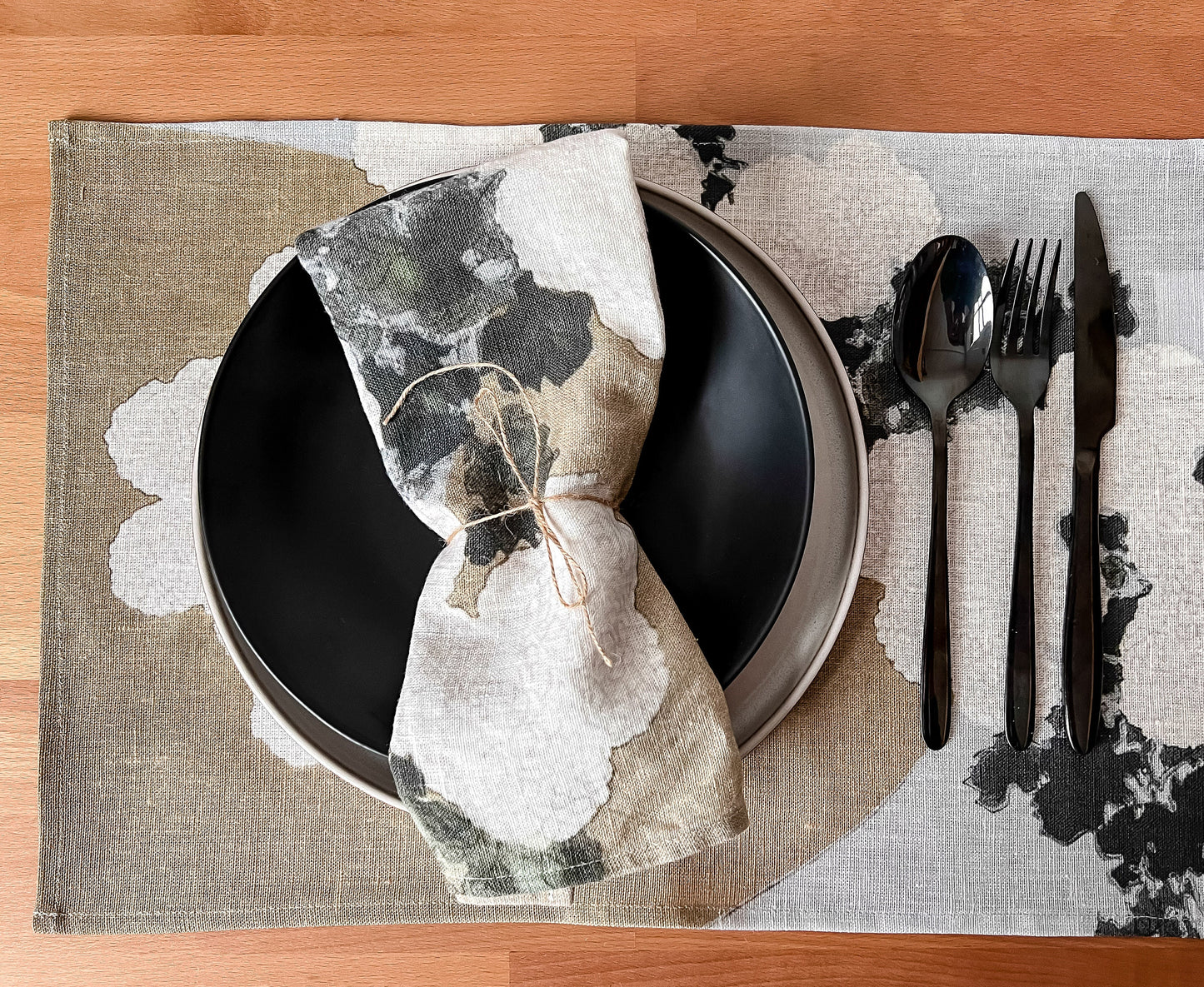 Napkins set, Kamisaka Sekka, Spring Blossom, linen napkins, fabric napkins, Japan art print, 100% linen, wabi sabi