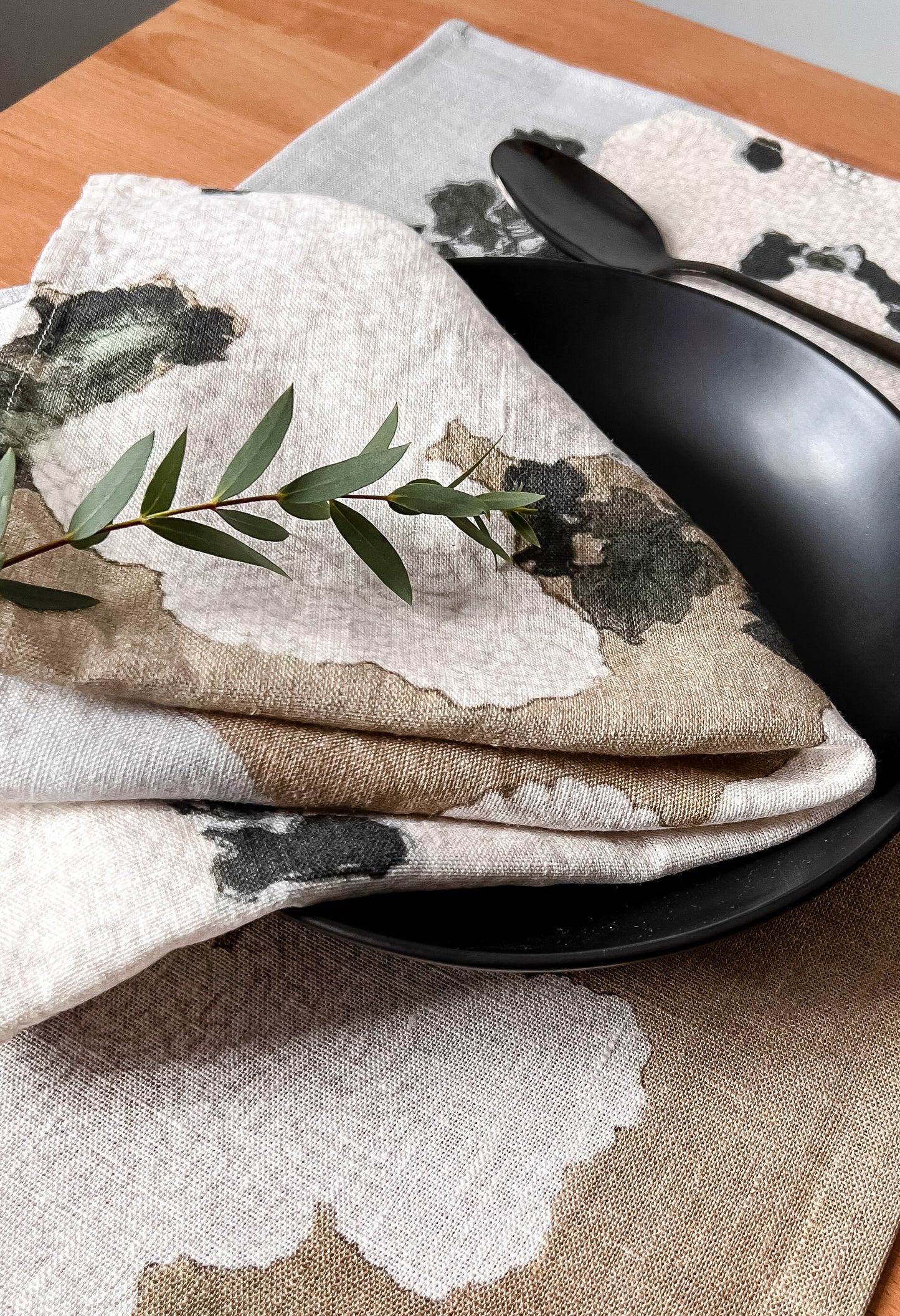 Napkins set, Kamisaka Sekka, Spring Blossom, linen napkins, fabric napkins, Japan art print, 100% linen, wabi sabi