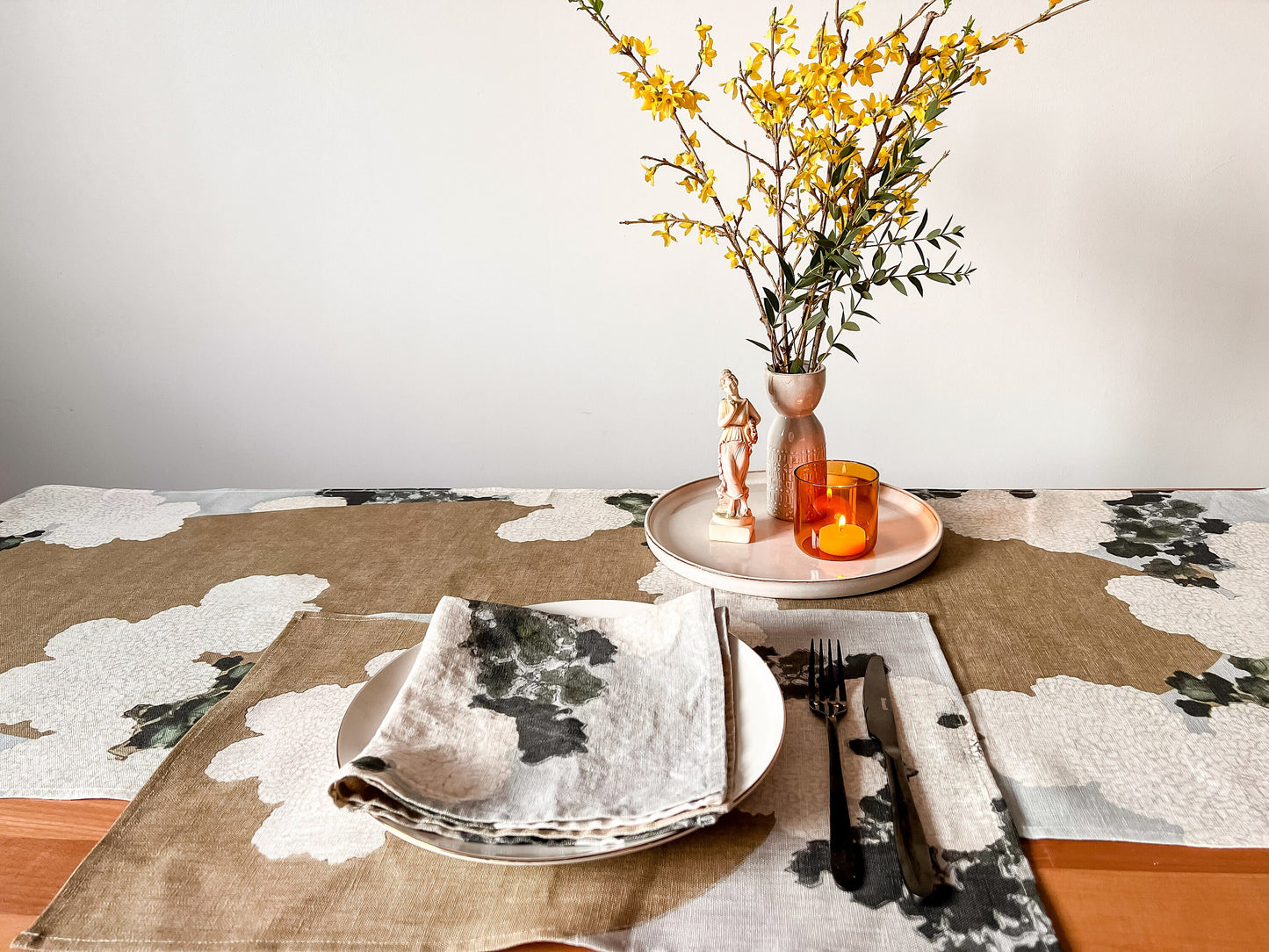 Napkins set, Kamisaka Sekka, Spring Blossom, linen napkins, fabric napkins, Japan art print, 100% linen, wabi sabi