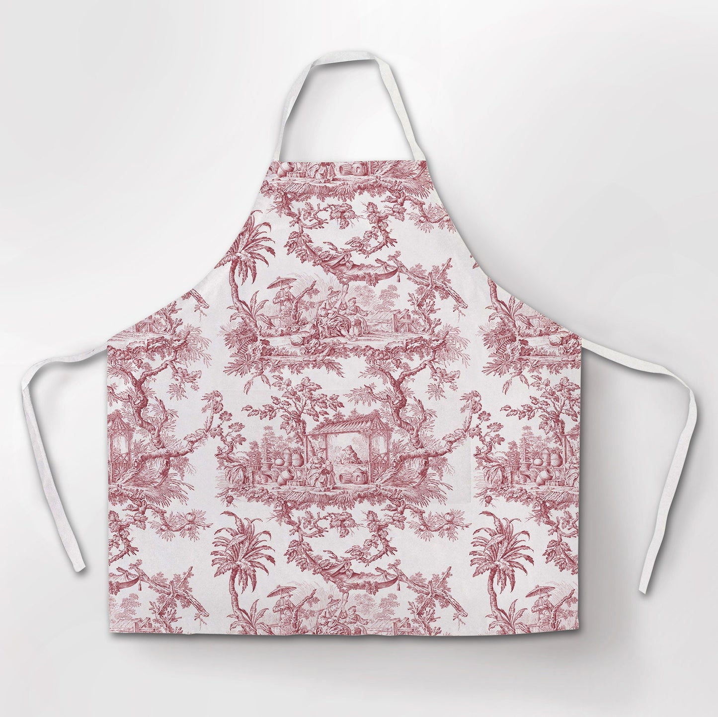 Linen apron, Toile de Jouy, apron with pocket, Cross back apron, 100% linen, women apron, linen apron wholesale, Toile de Jouy apron