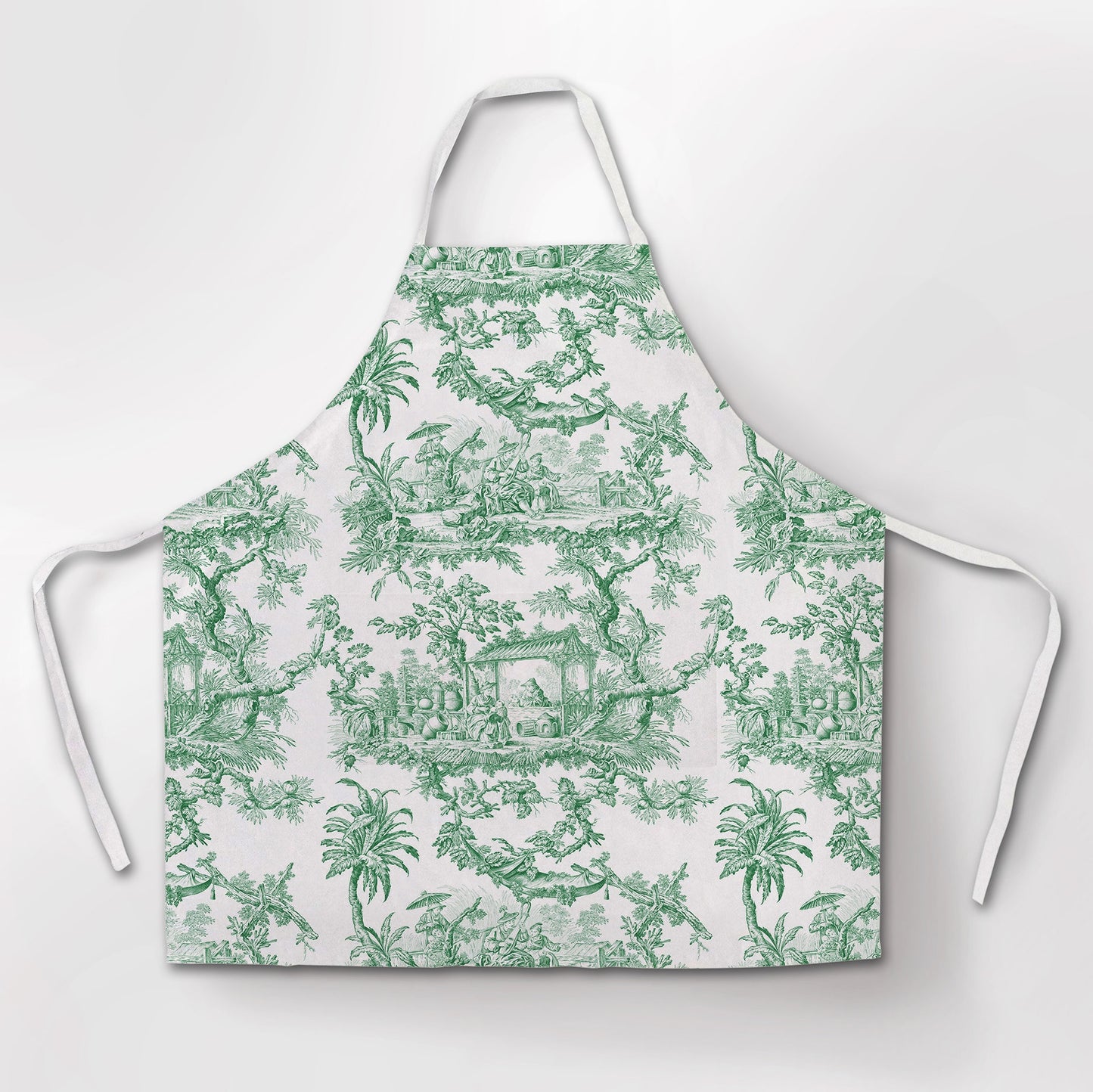 Linen apron, Toile de Jouy, apron with pocket, Cross back apron, 100% linen, women apron, linen apron wholesale, Toile de Jouy apron