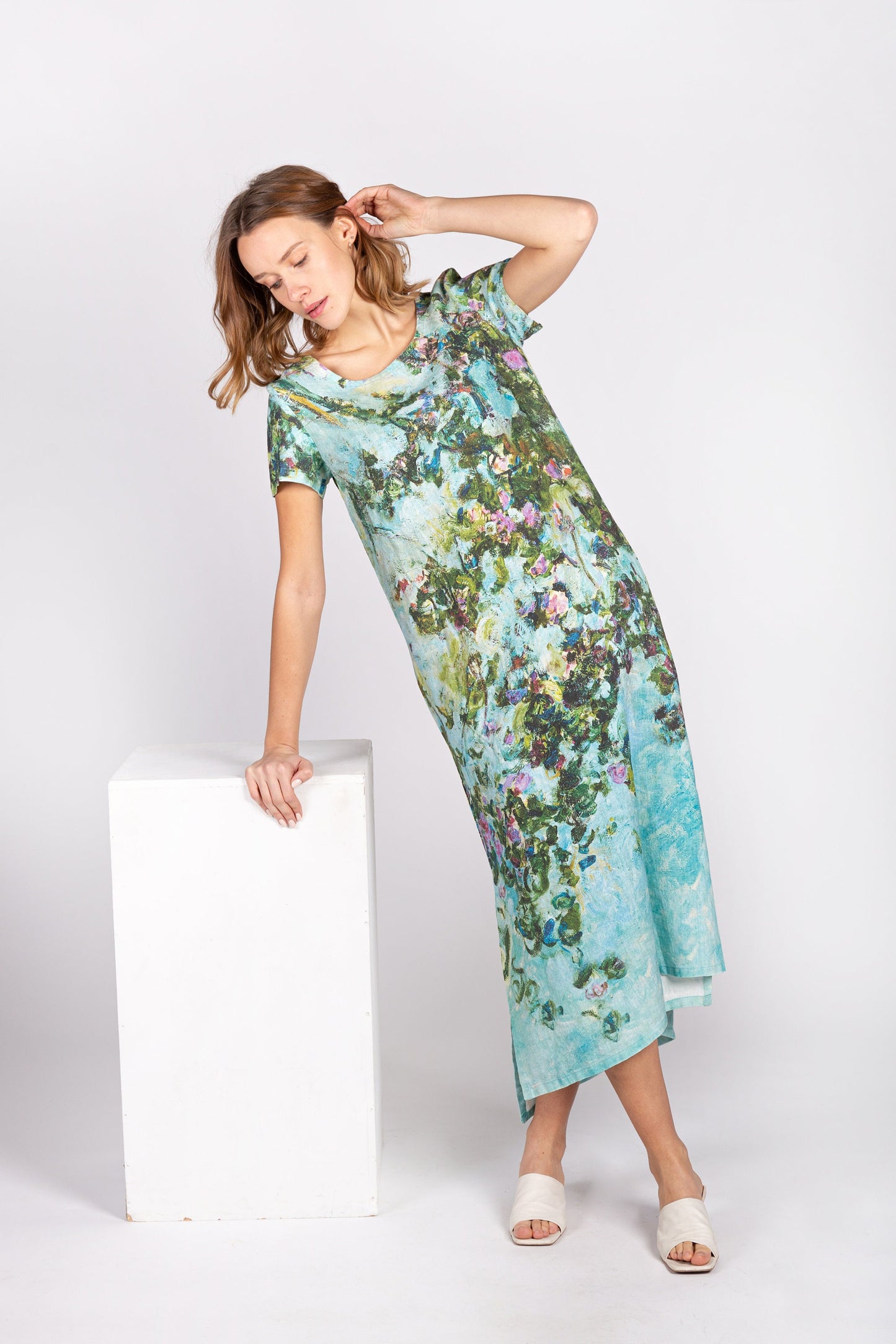 Long Linen Dress | The Rose Bush by Monet