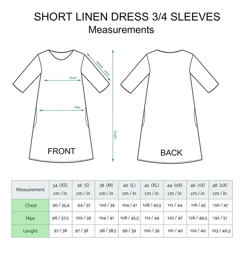 Claude Monet, linen dress, dress 3/4 sleeves, linen tunic, dress plus size, summer dress, dress short sleeves, loose fit linen, linenislove