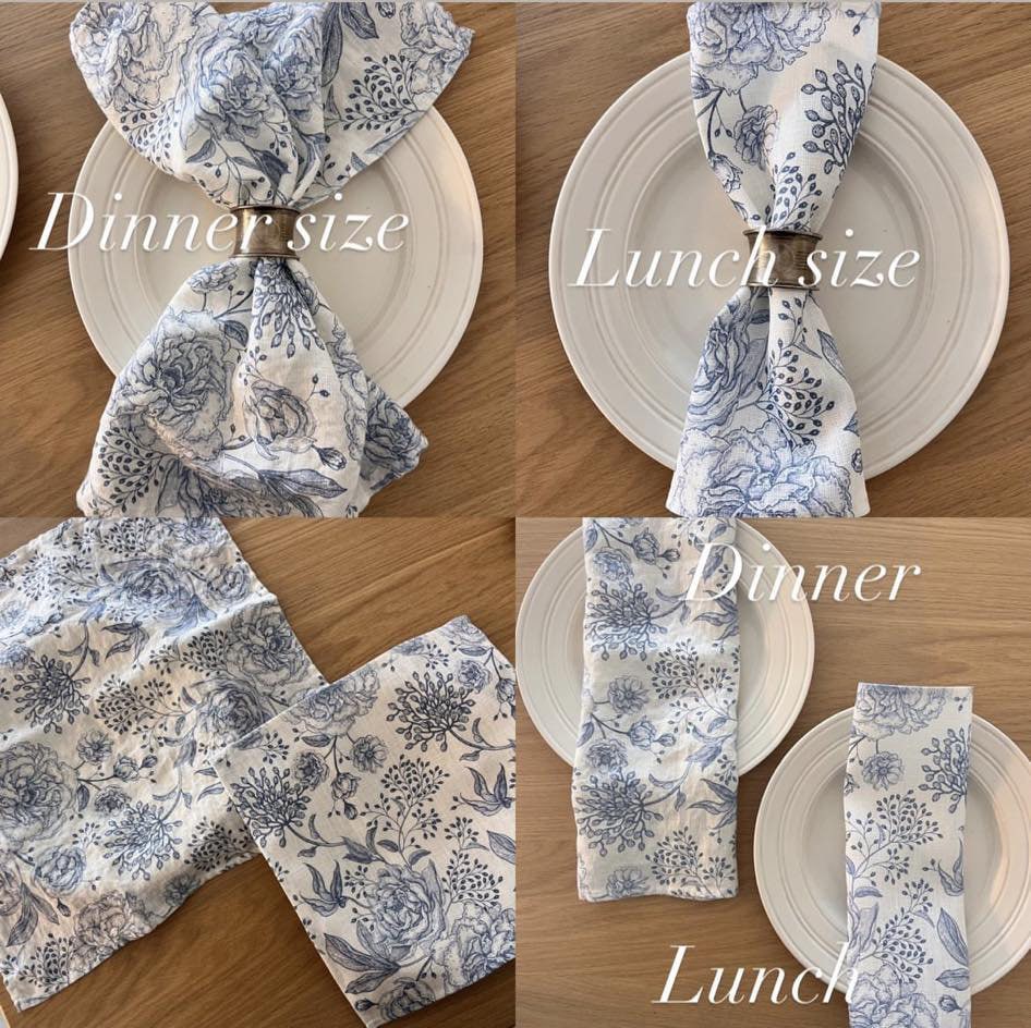 Napkins set, Floral vintage, 100% linen, napkins cloth, fabric napkins, napkins for wedding, custom napkins, dinner napkins