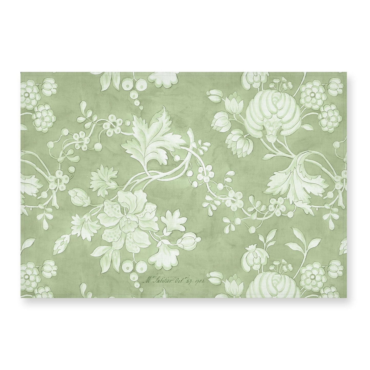 Placemats set, Anna Maria Garthwaite, Spitalfields, 1752 - 1753, art print, linen placemats, green Edition