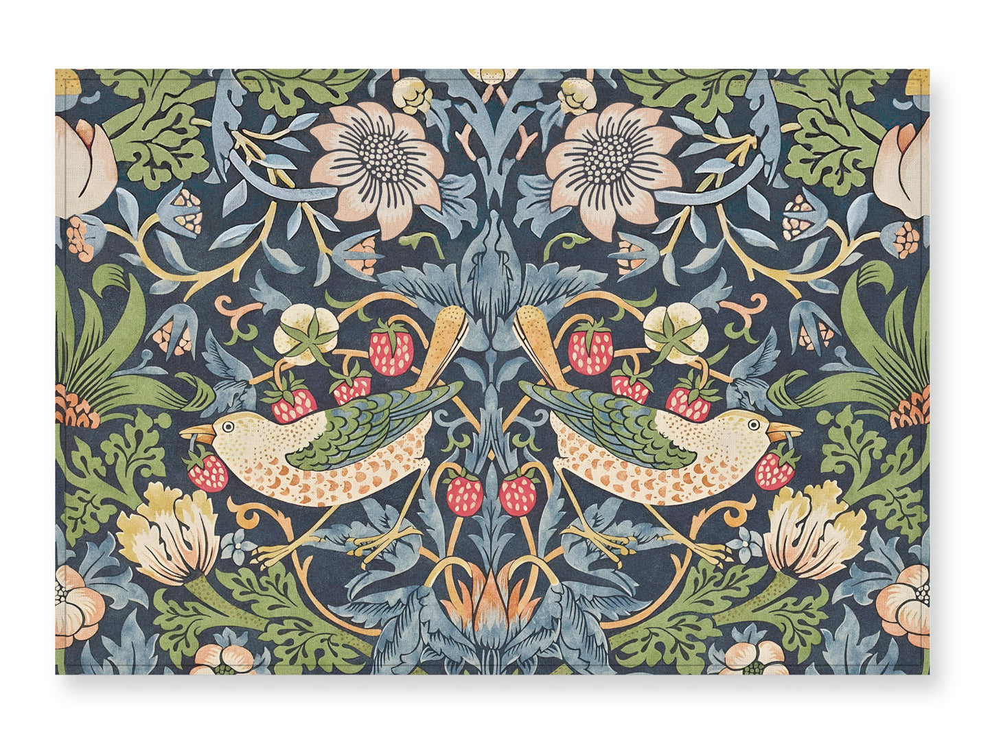 Placemats set (4 or 6), William Morris, Strawberry Thief, Large pattern, linen placemats, 100% linen, Morris fabric