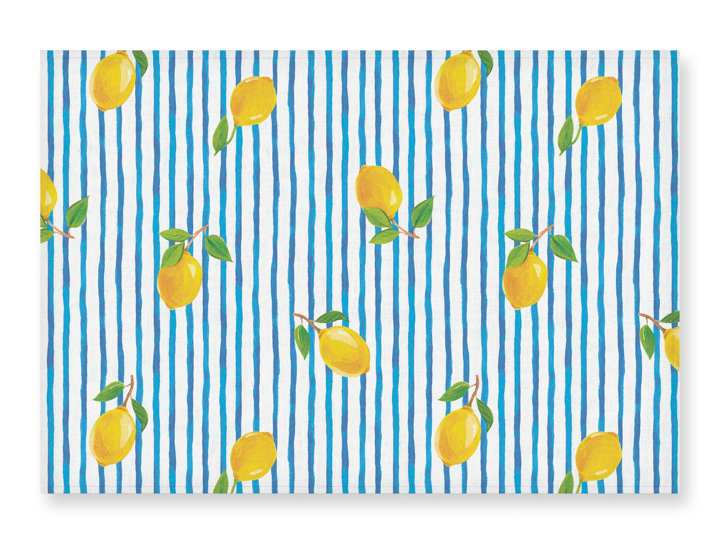 Placemats set, Fresh Summer, linen placemats, 100% linen, lemon placemats, stripes placemats