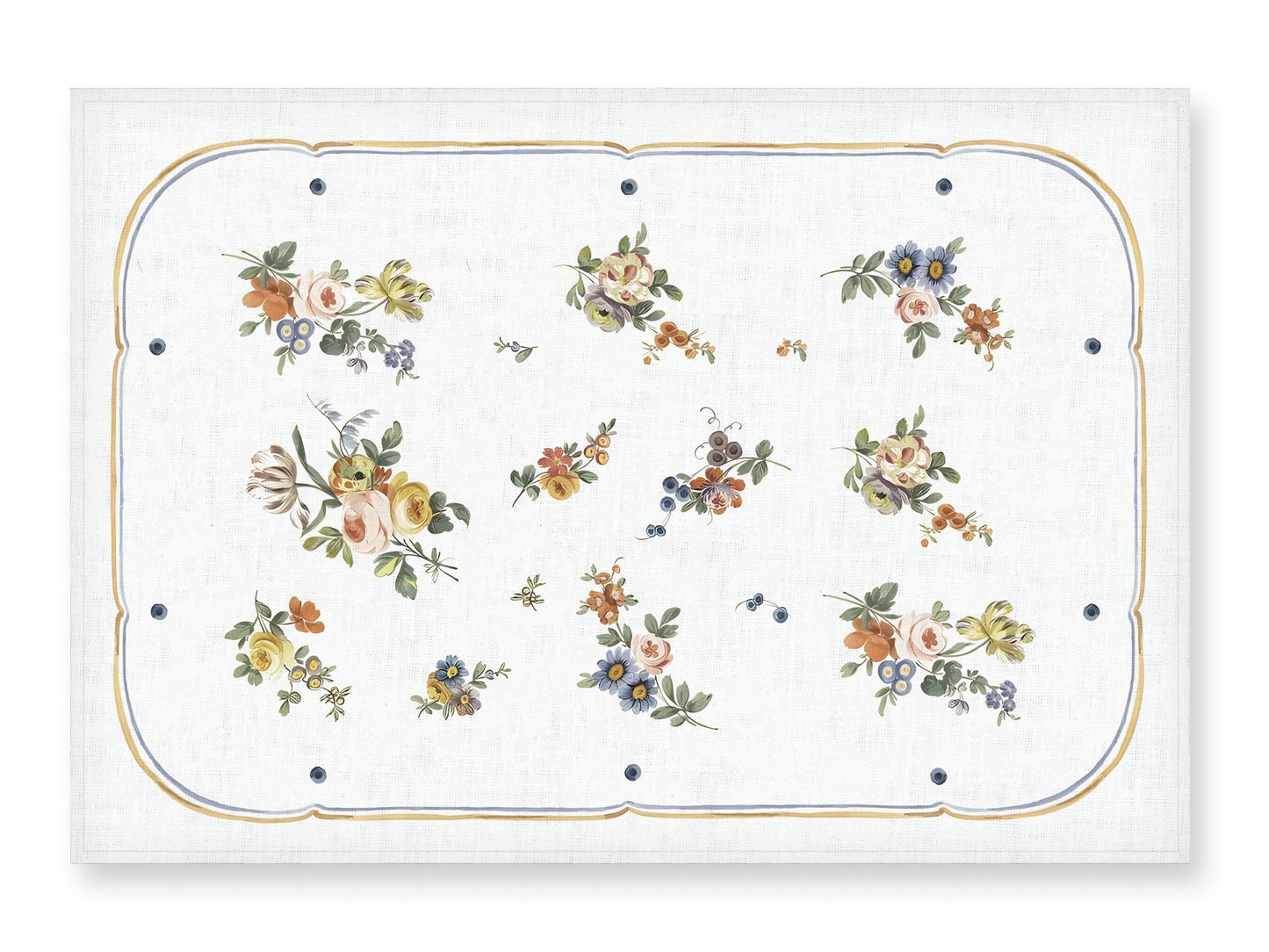 Placemats set, Jacques-François Micaud, Porcelain Salad Bowl, 1775, linen placemats, wedding gift, custom placemats, 100% linen fabric