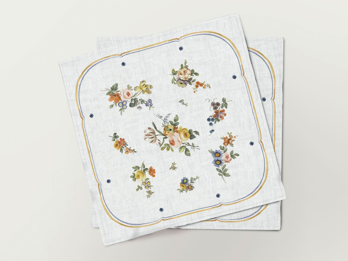 Napkins set, Jacques-François Micaud, Porcelain Salad Bowl, 1775, 100% linen, napkins cloth, fabric napkins, custom napkins, dinner napkins