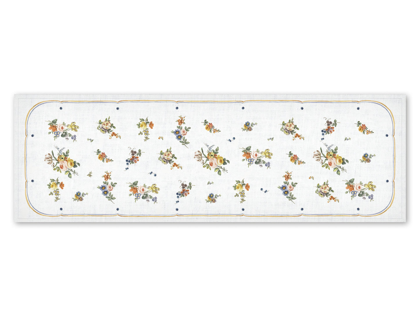 Table runner, Jacques-François Micaud, Porcelain Salad Bowl, 1775, wedding gift, linen table top, 100% linen, custom size