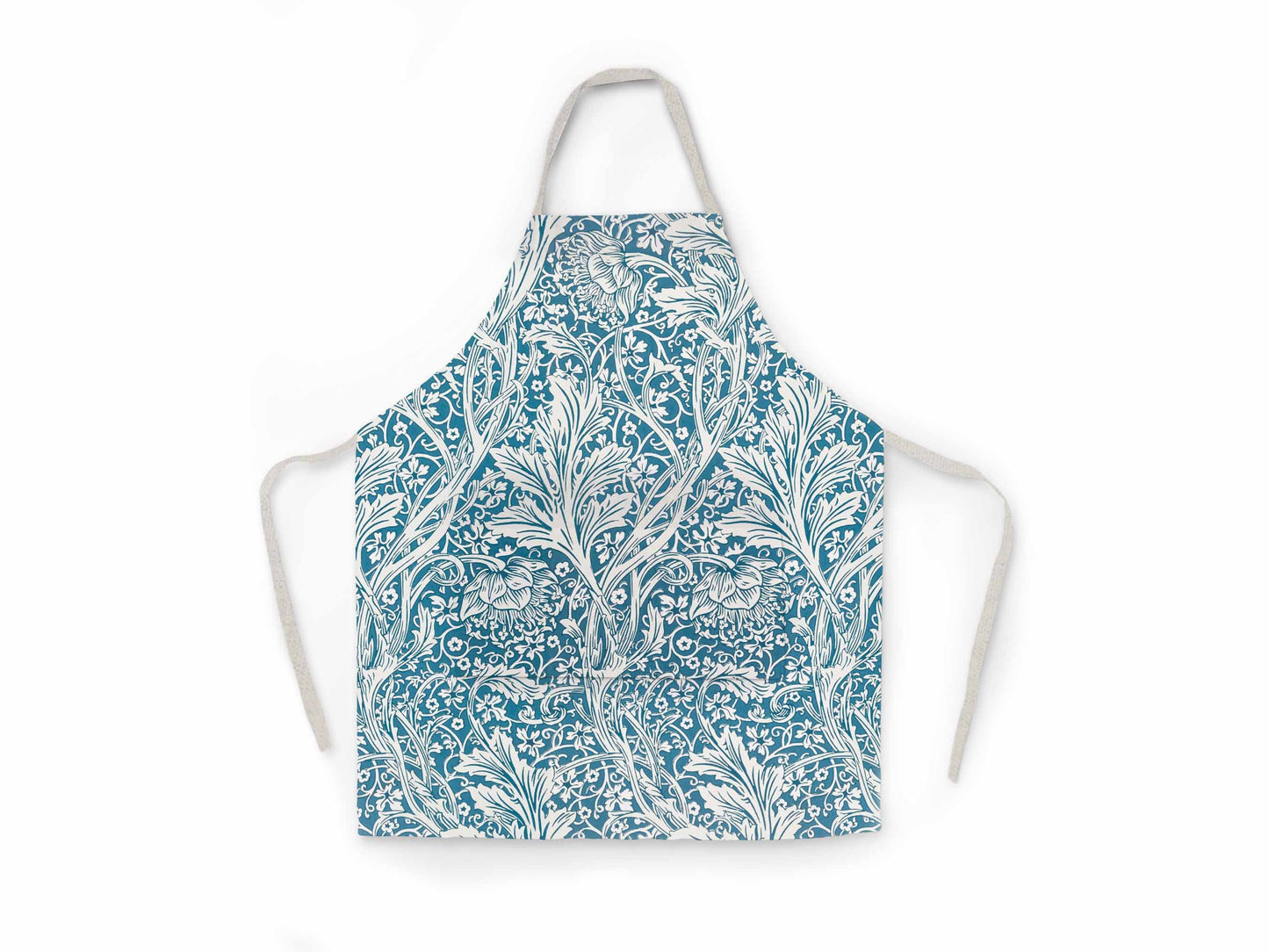 Linen apron, William Morris, Sidewall Arcadia, kitchen apron, custom apron, apron for women, cross back apron