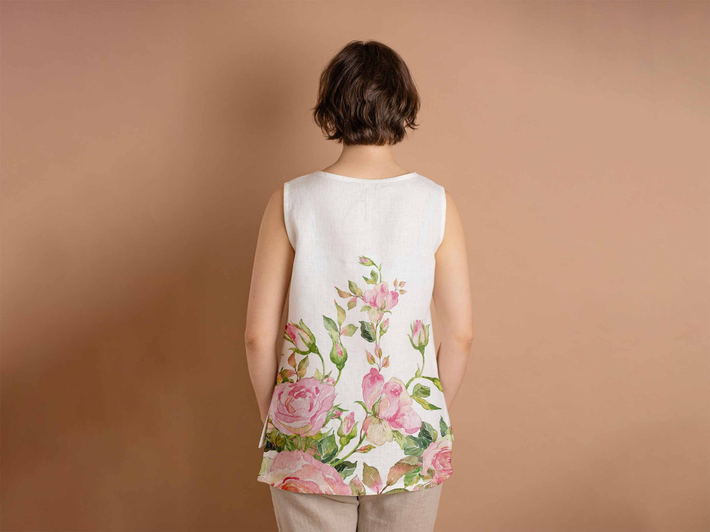 Linen top, Eternal Bloom, women blouse, linen shirt, 100% linen, blouse, sleeveless shirt, custom size shirt, linen tank top