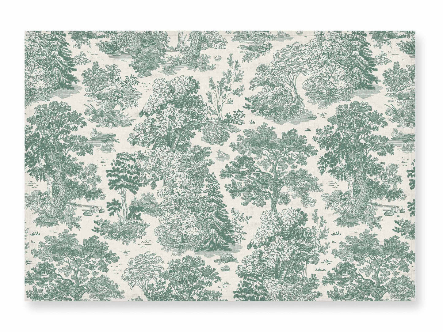 Placemats set, Forest Serenity, toile de jouy, linen placemats, linen placemats, 100% linen fabric