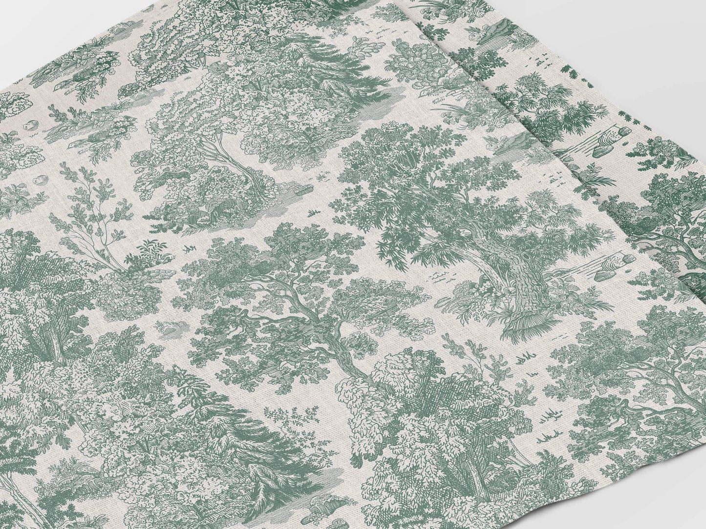 Placemats set, Forest Serenity, toile de jouy, linen placemats, linen placemats, 100% linen fabric