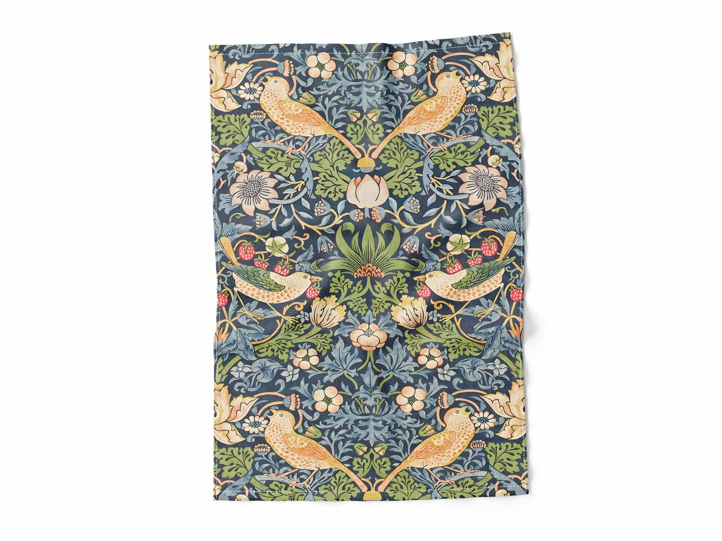 Kitchen towel, William Morris, Strawberry Thief, LARGE pattern, tea towel, linen towel, towel with hook, 100% linen, linen kitchen towel