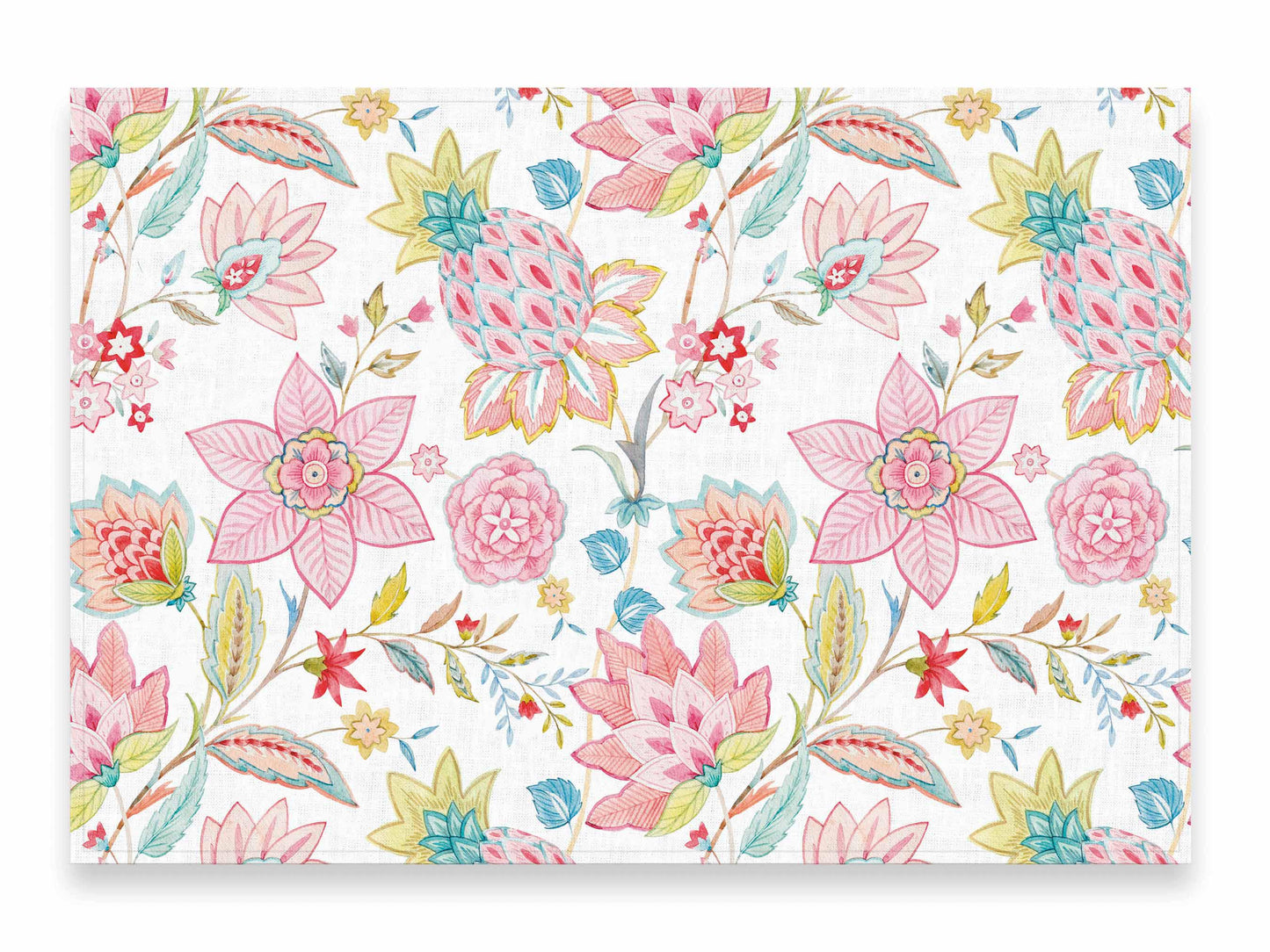 Placemats set, Pineapple Garden, linen placemats, wedding gift, custom placemats, 100% linen fabric