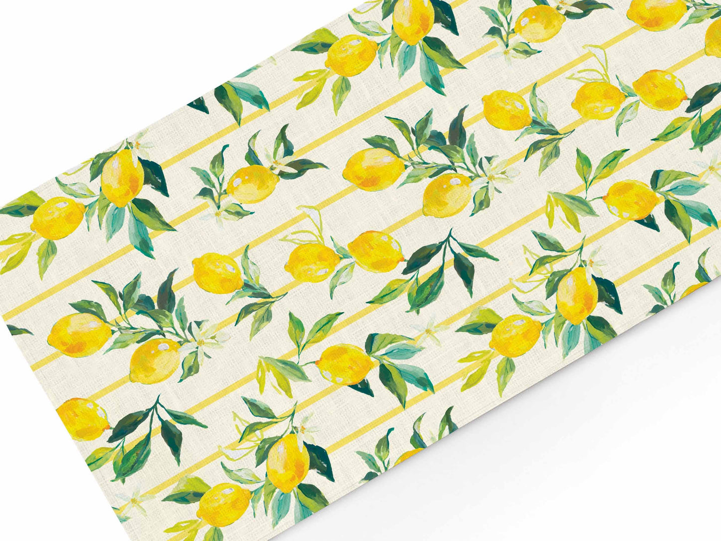 Table runner, Tuscan Lemons, 100% linen, linen table runner