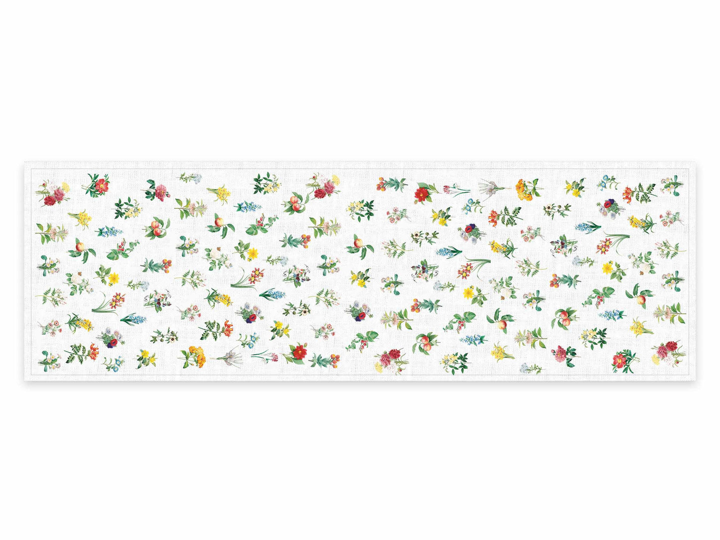 Table runner, Beautiful Blooming Wild Flowers, 100% linen