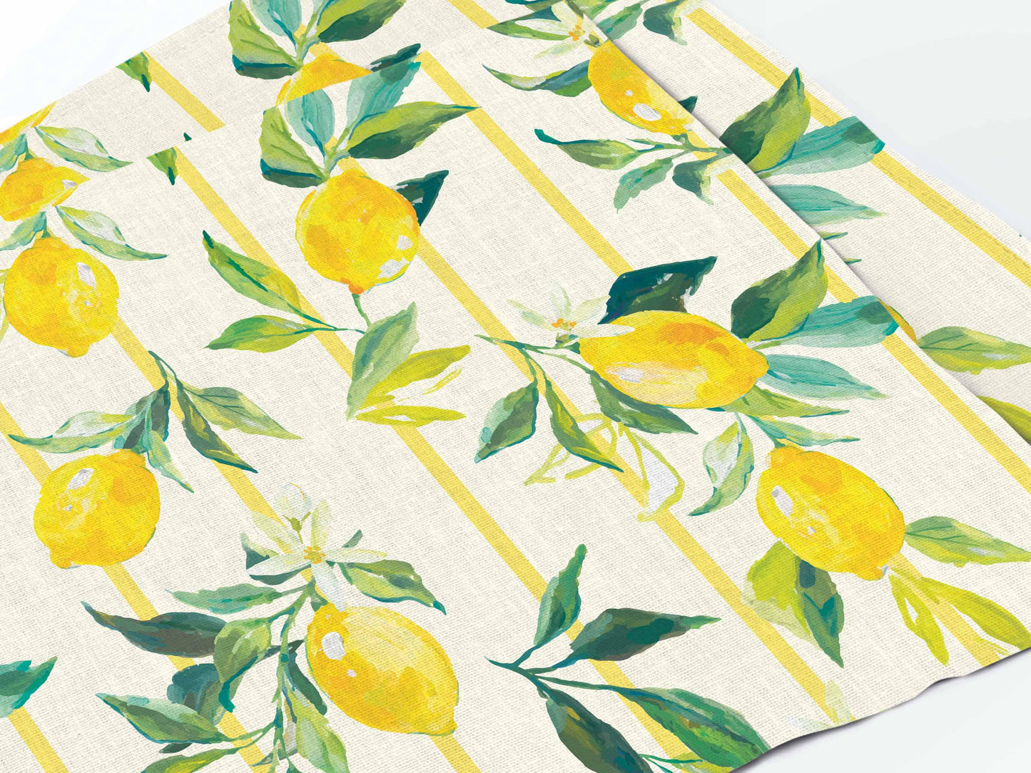 Placemats set, Tuscan Lemons, linen placemats, 100% linen, Floral print, vintage placemats